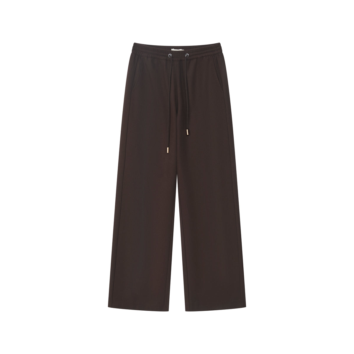 Weite Hose mit Kordelzug in Dunkelbraun
