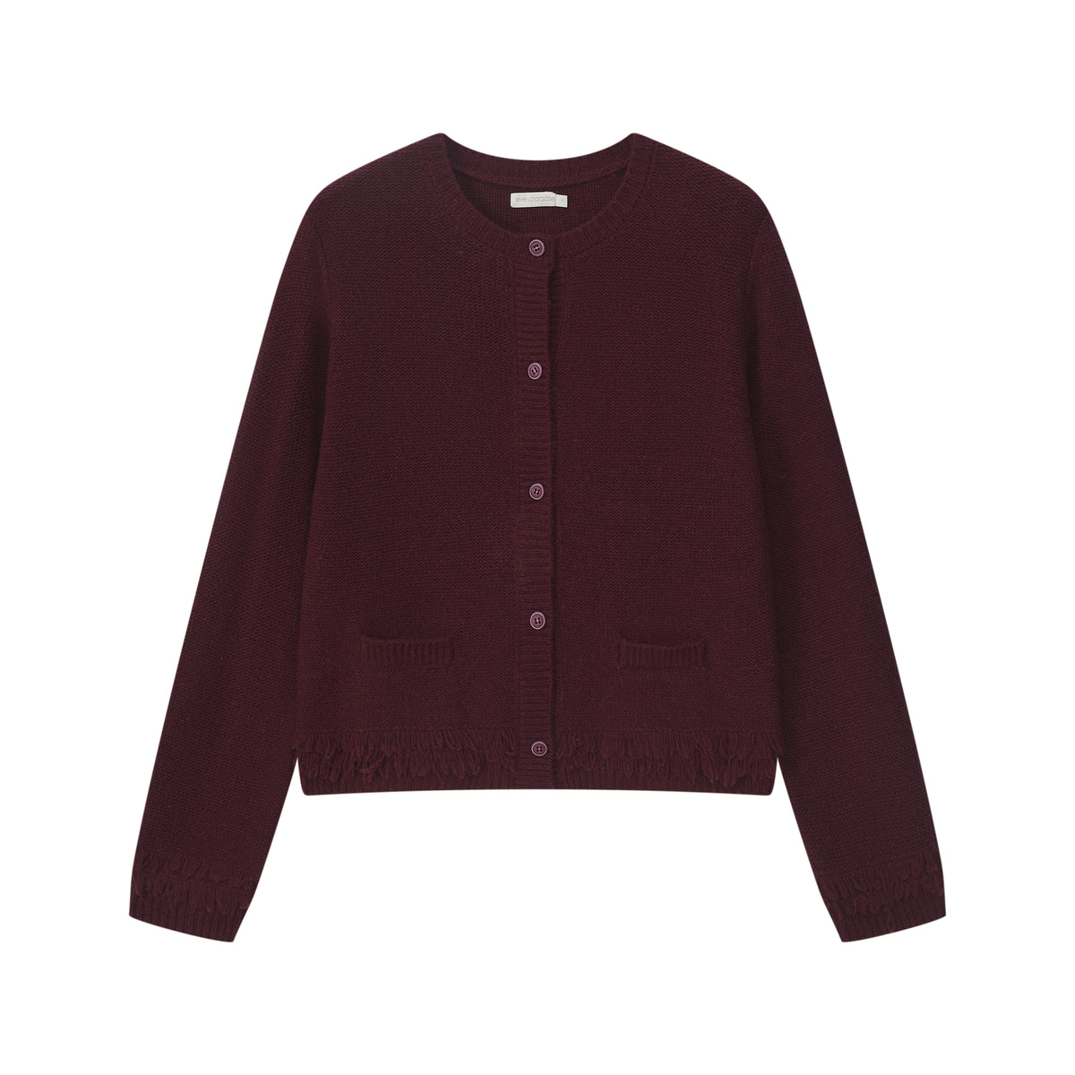 Strickcardigan mit Fransensaum