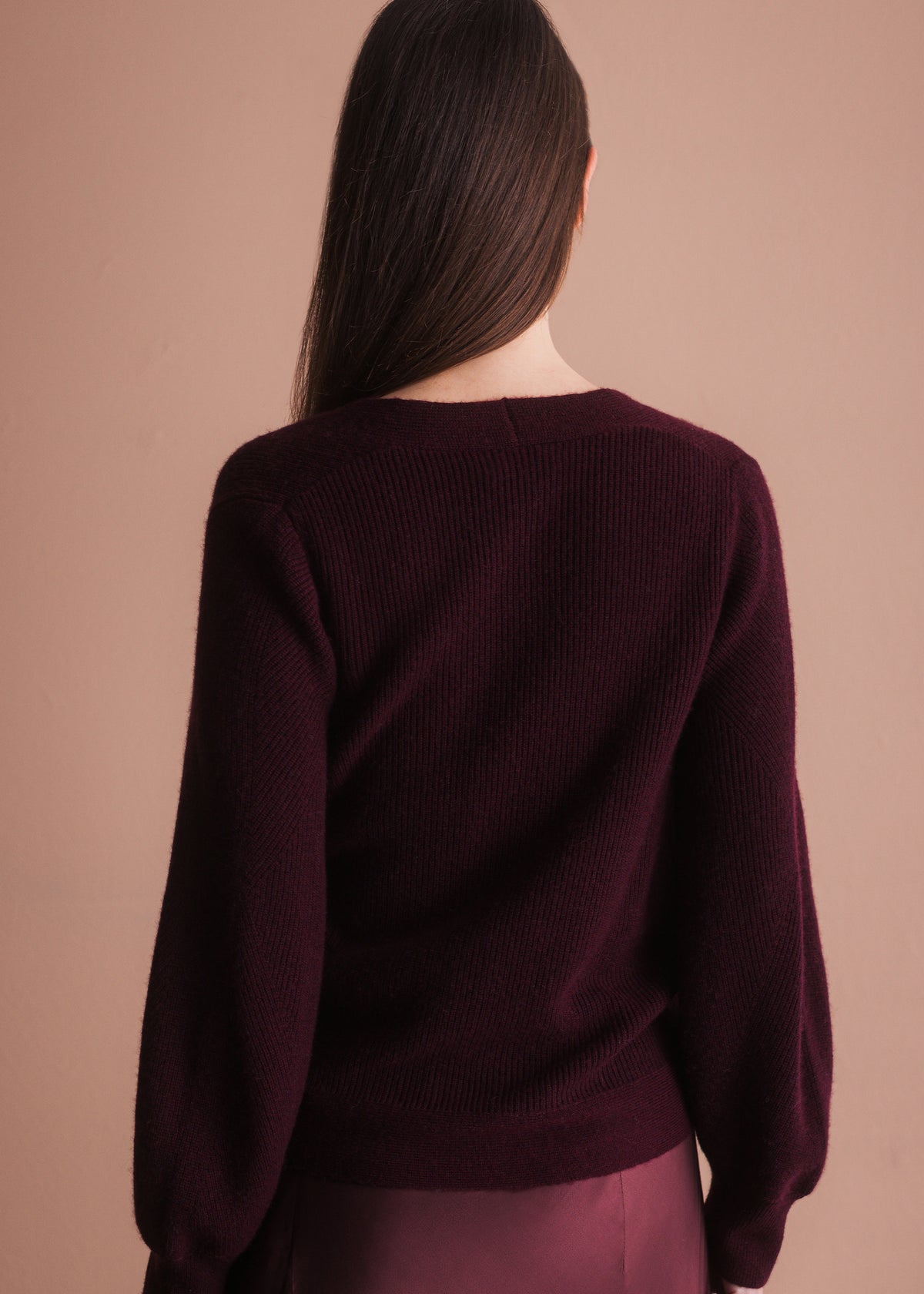 Wrap Cardigan with Tie in Burgundy