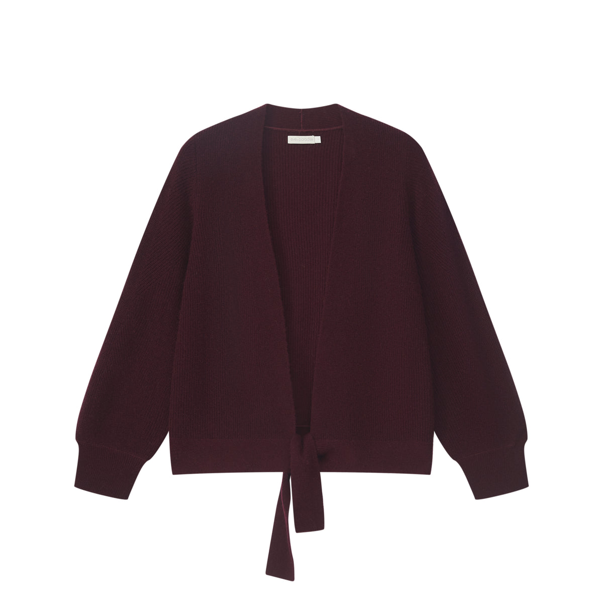 Wrap Cardigan with Tie in Burgundy