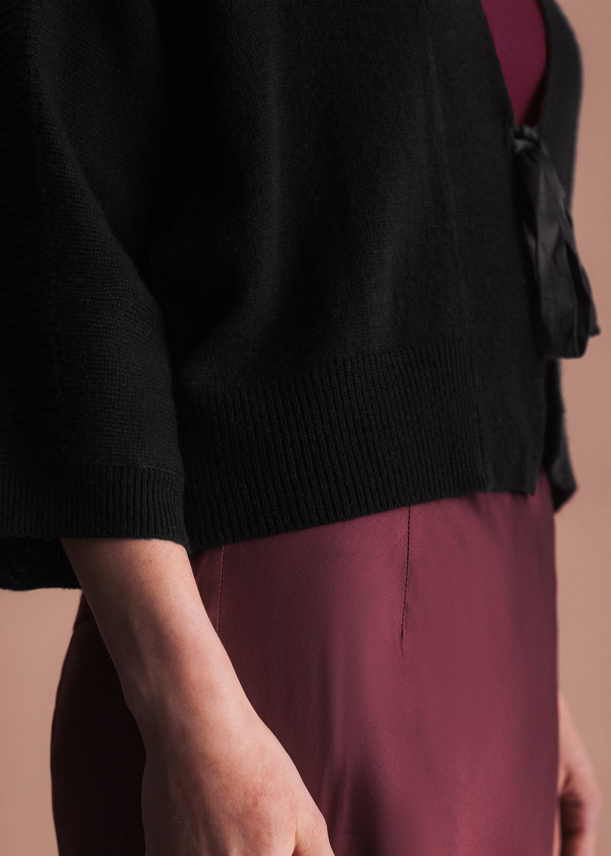 Cardigan with Satin Tie