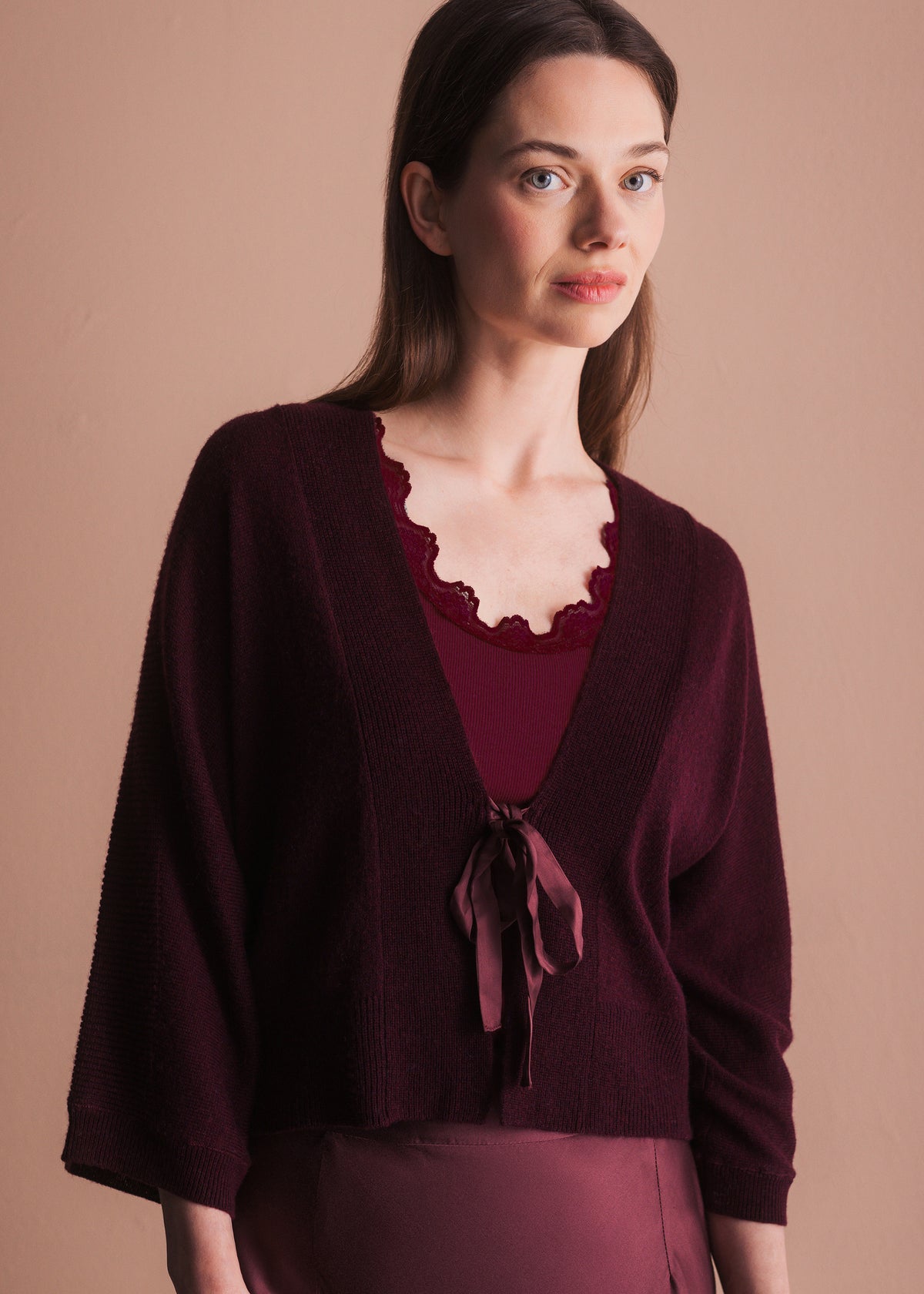 Cardigan mit Satinband