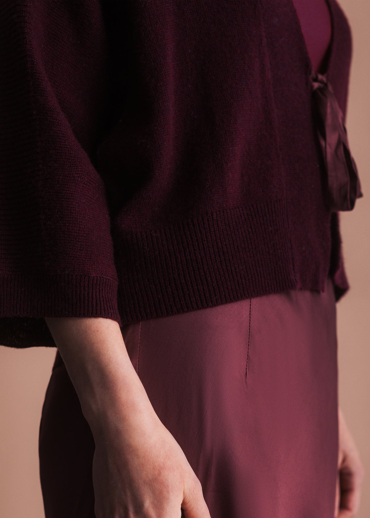 Cardigan with Satin Tie