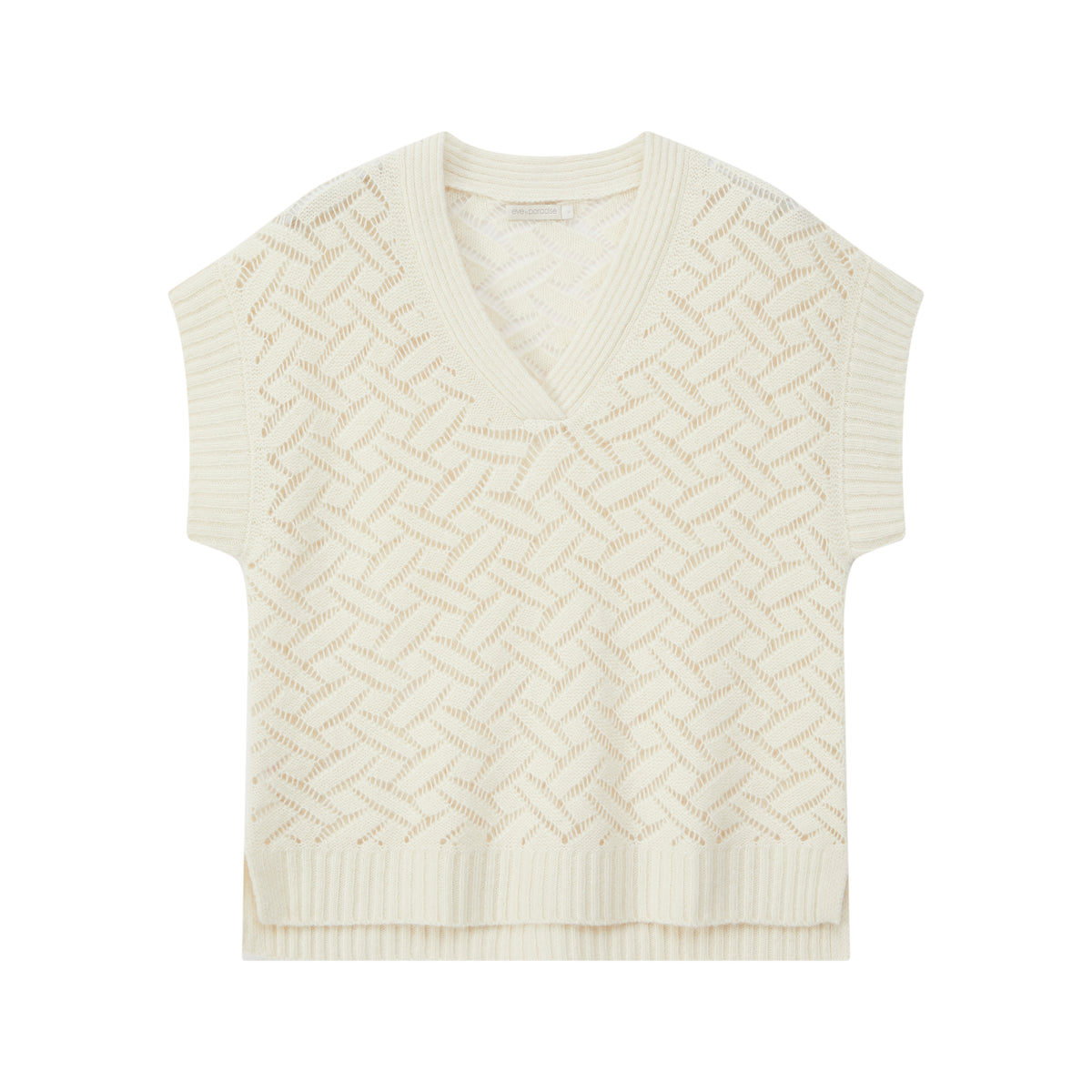 Pullunder mit Ajourmuster in Creme
