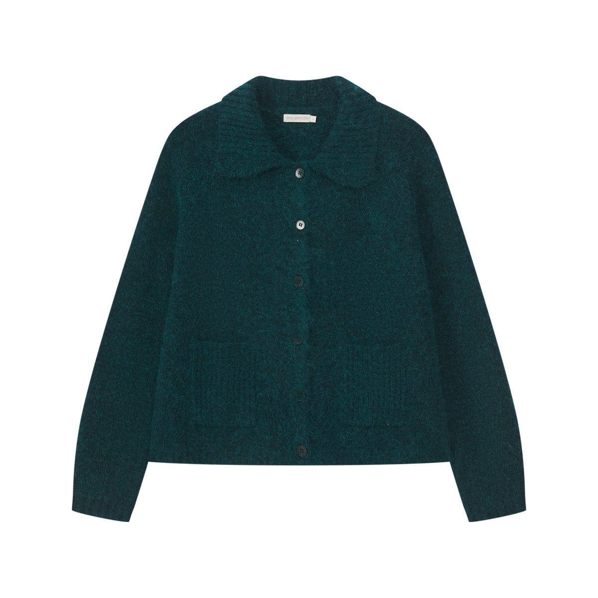 Cardigan mit Rundkragen in Petrol