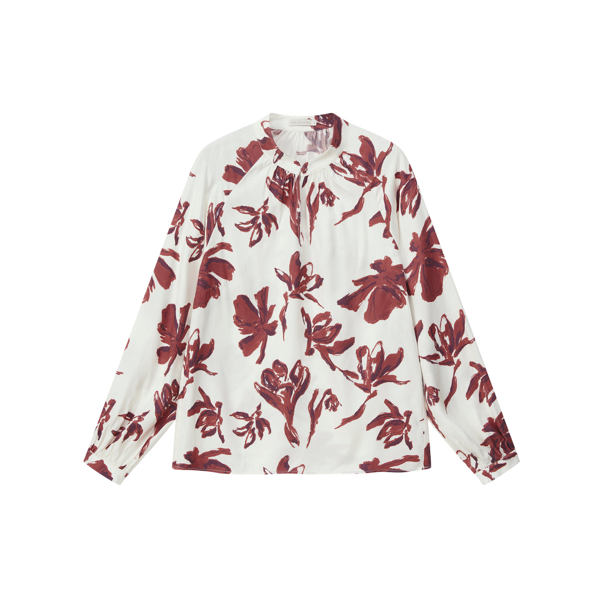 Bluse mit Blumenprint in Ecru