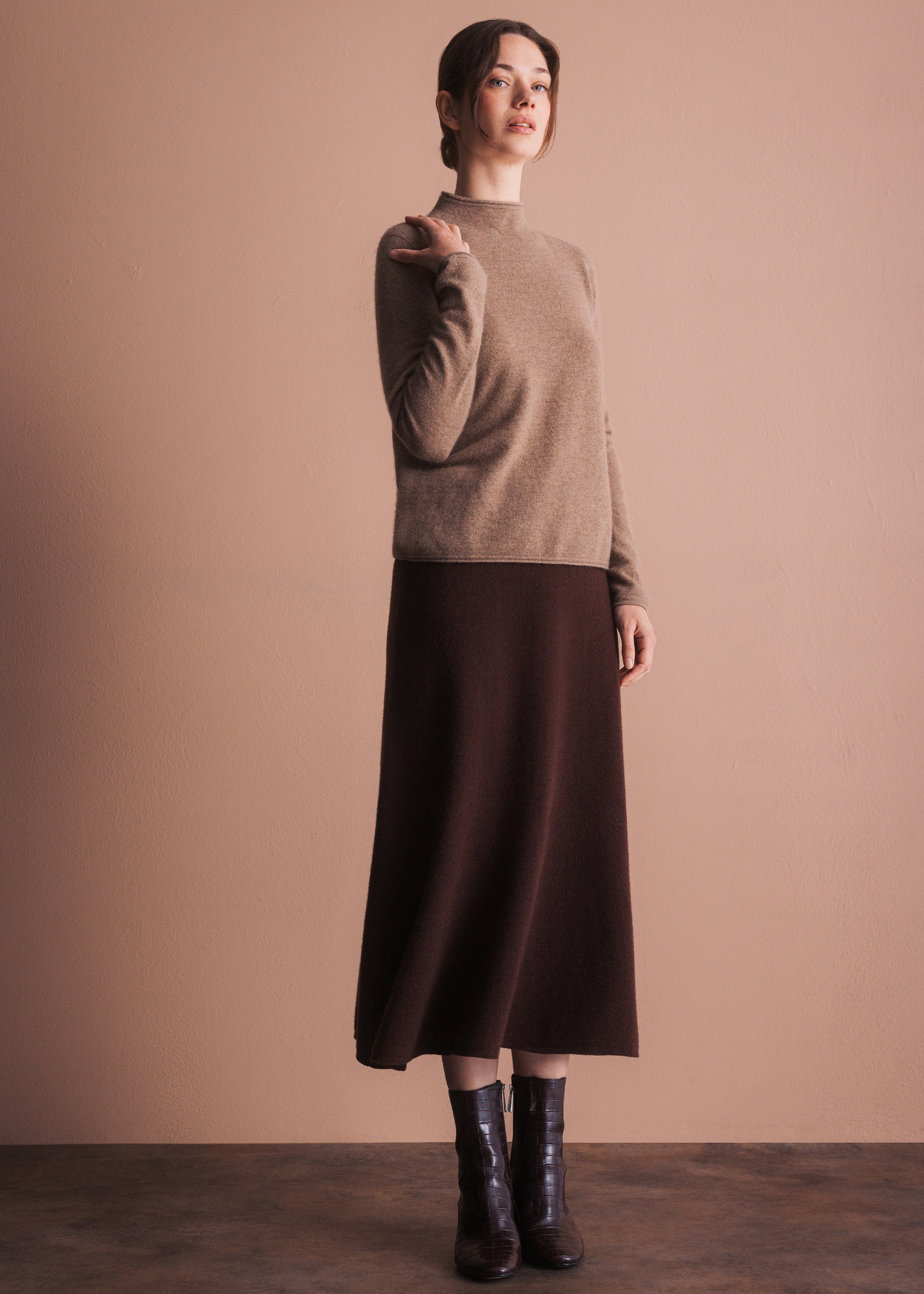 Pullover mit Stehkragen aus Kaschmir