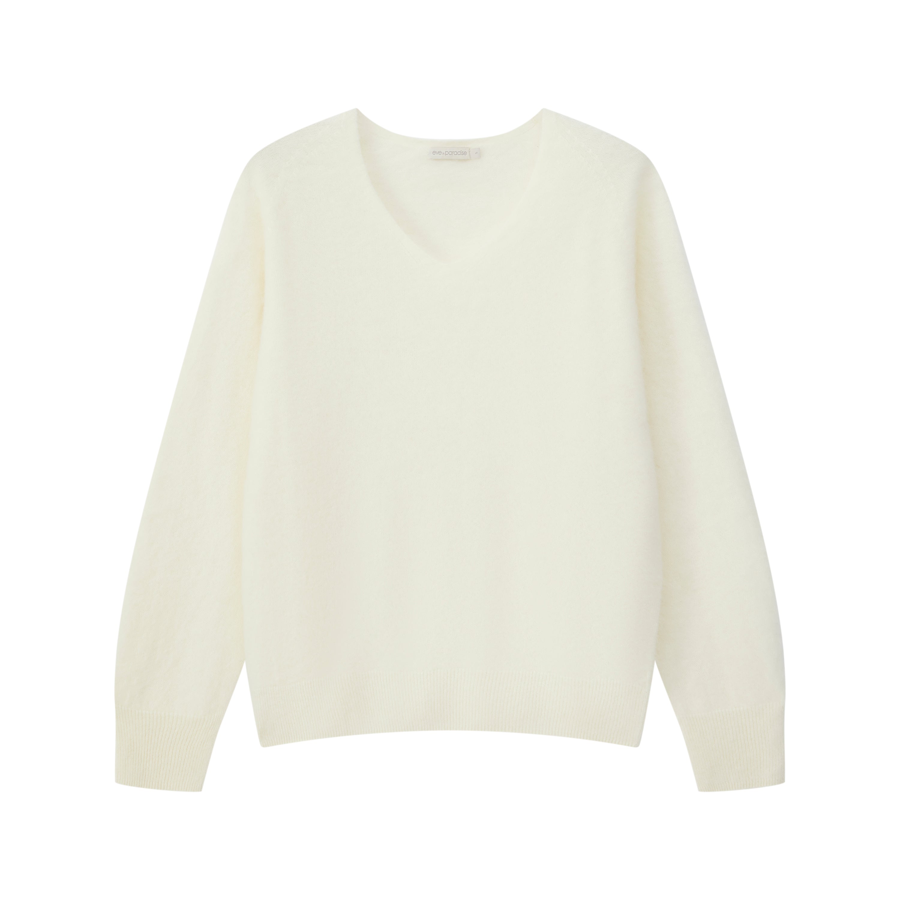 Pullover mit V-Ausschnitt aus gebrushtem Garn