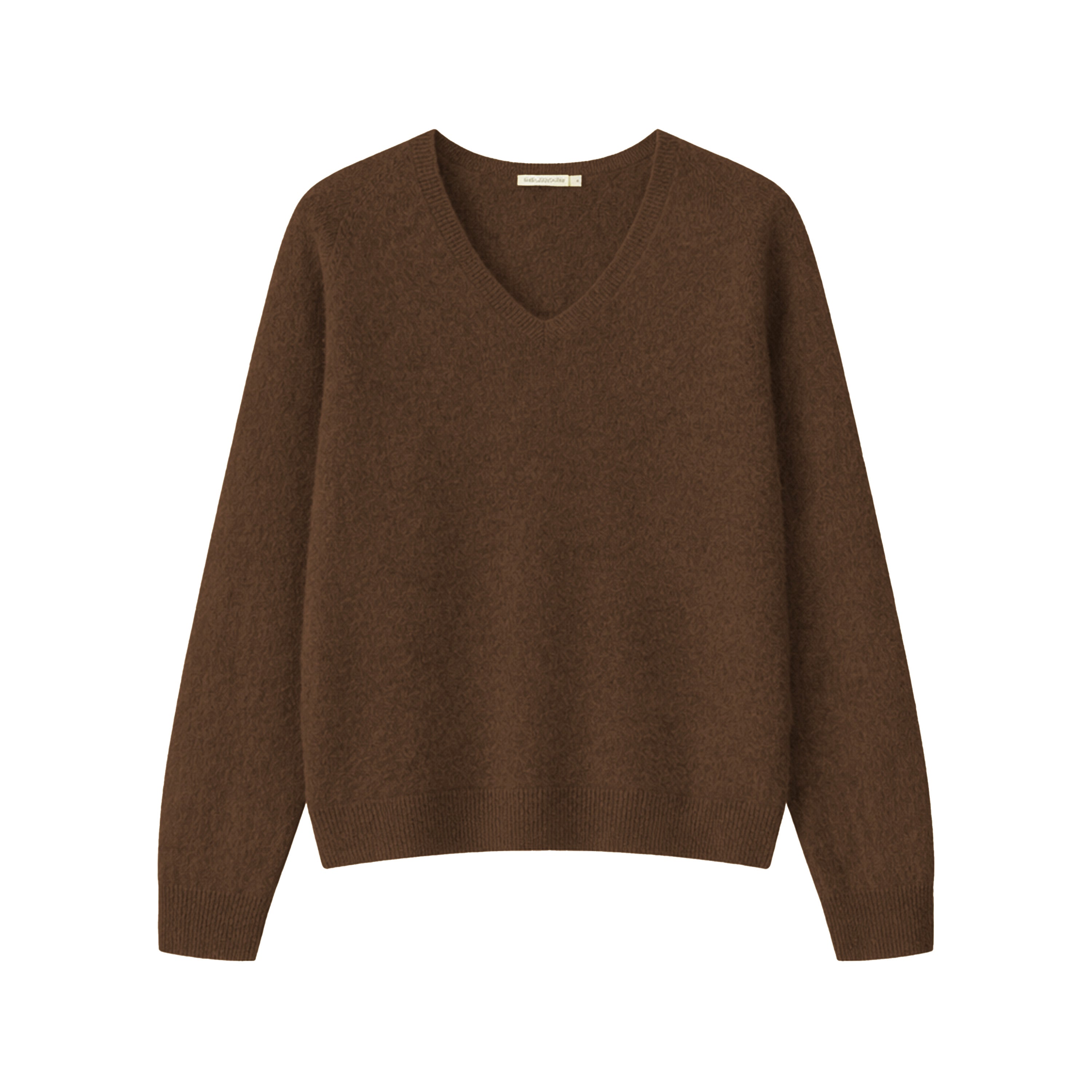 Pullover mit V-Ausschnitt aus gebrushtem Garn