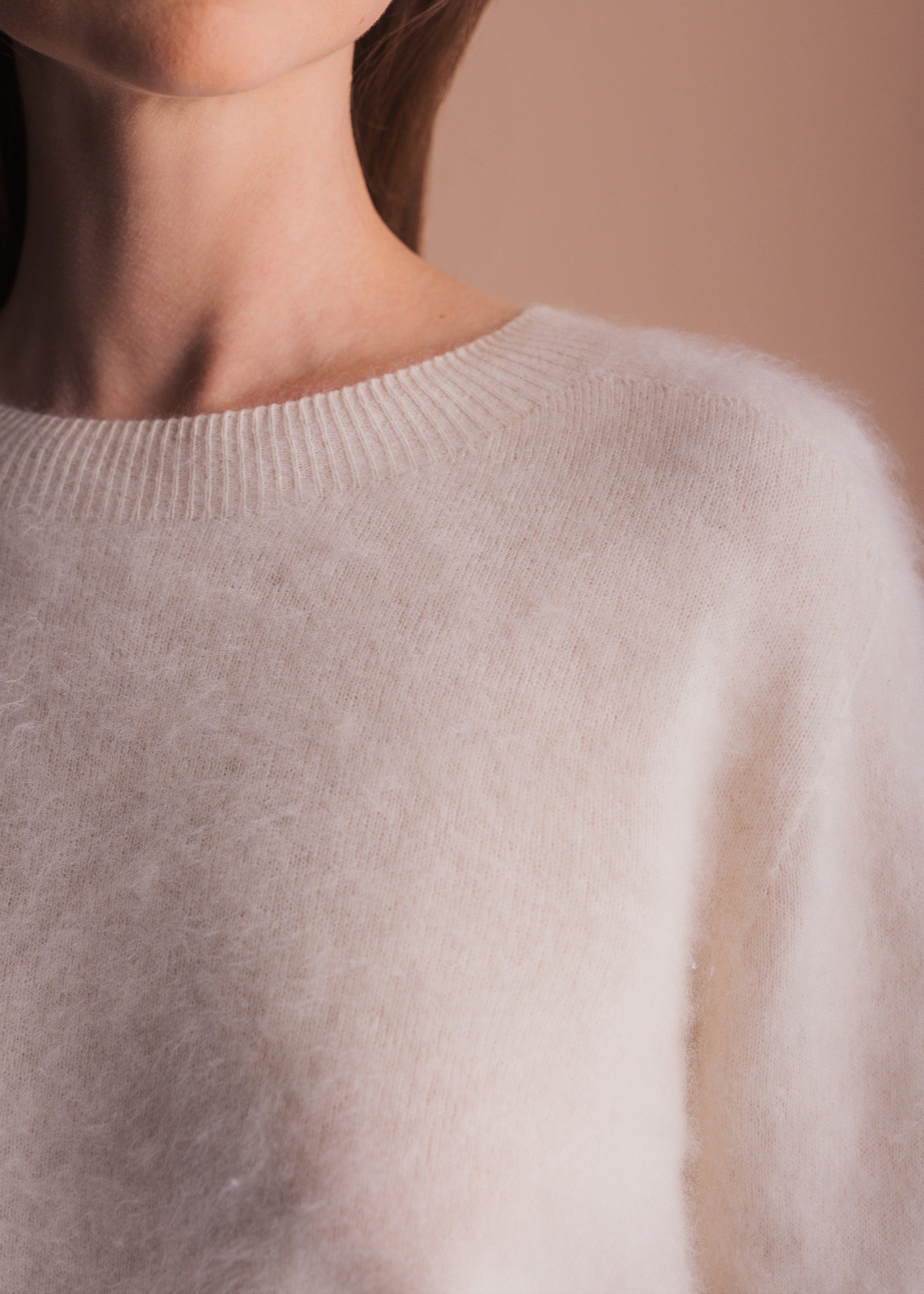 Pullover mit Rundhalsausschnitt aus gebrushtem Garn