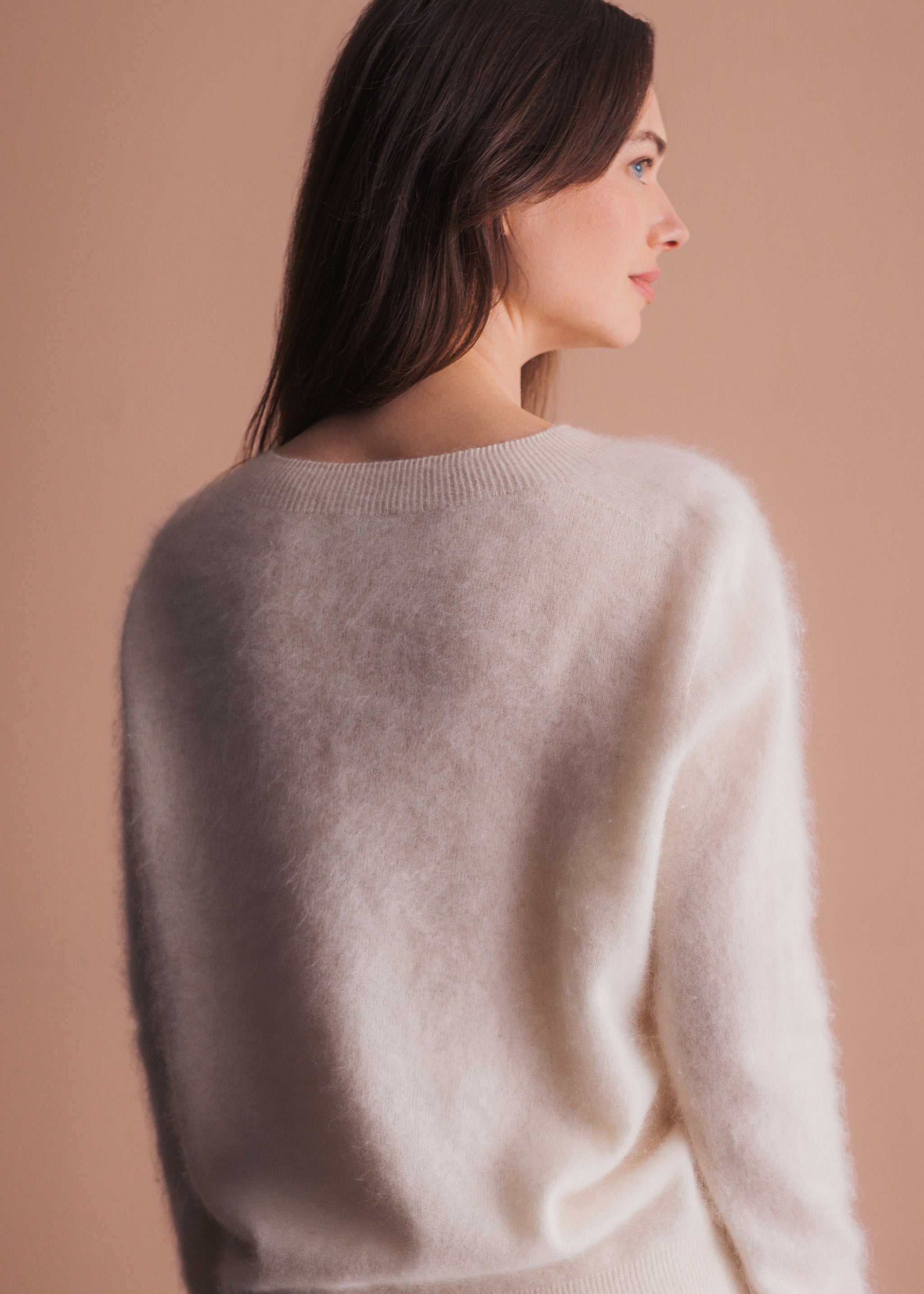 Pullover mit Rundhalsausschnitt aus gebrushtem Garn