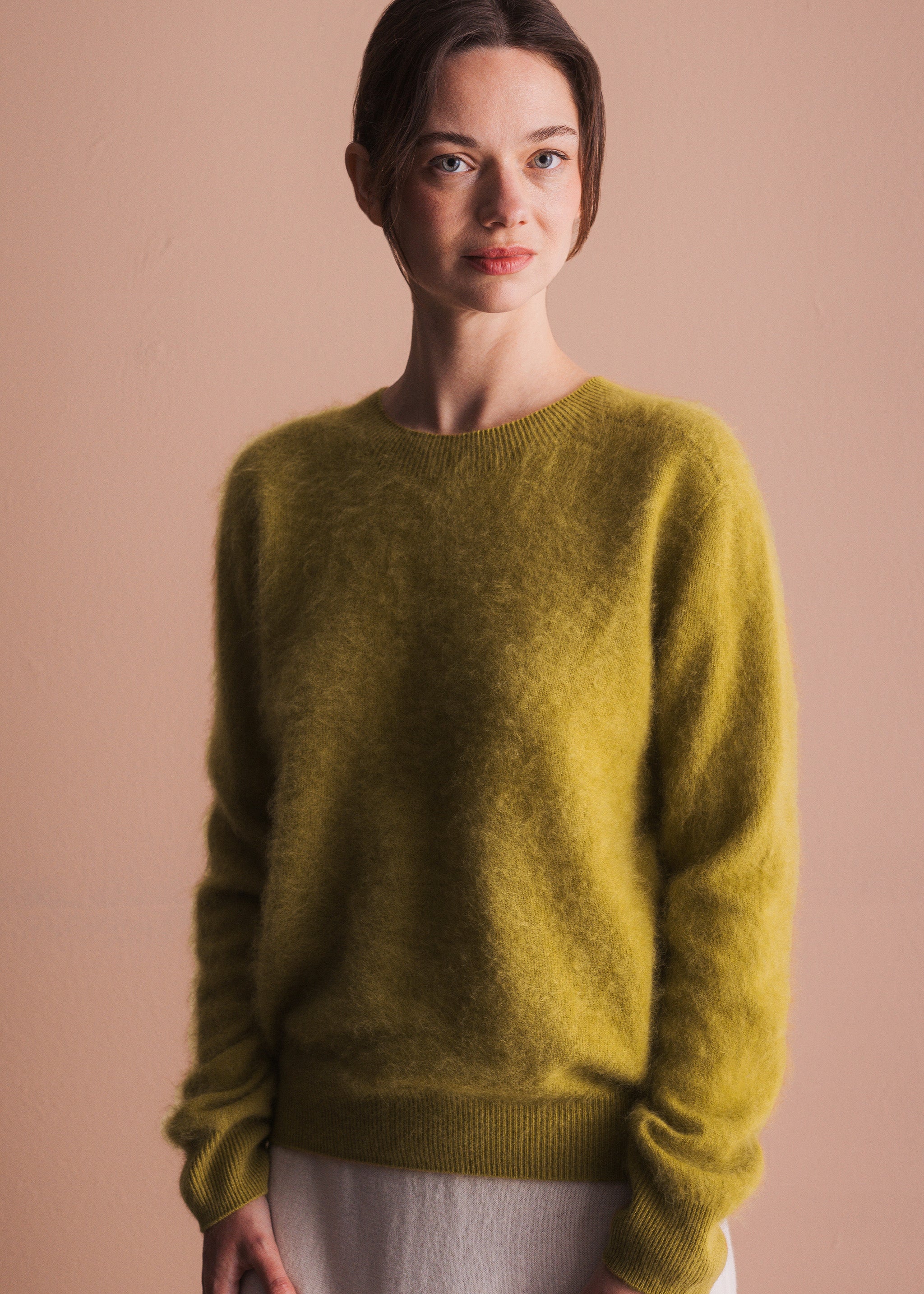 Pullover mit Rundhalsausschnitt aus gebrushtem Garn