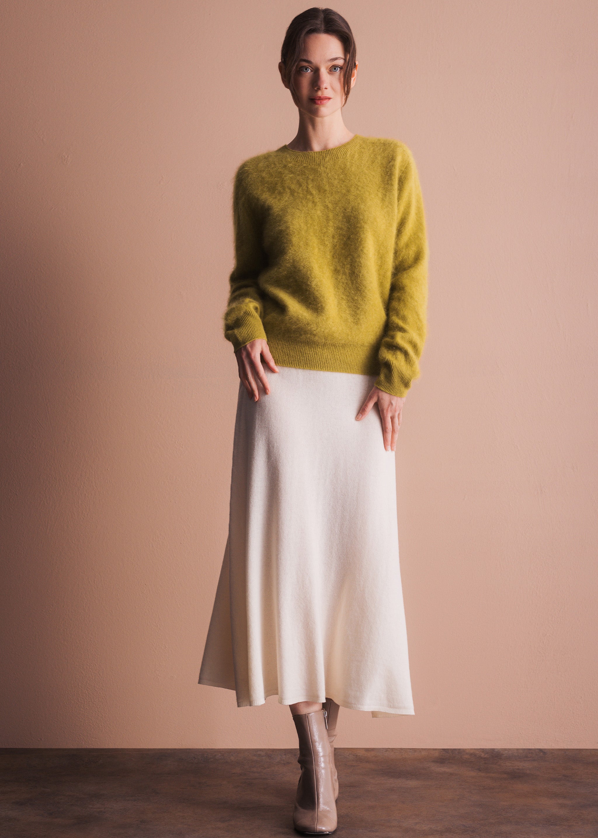 Pullover mit Rundhalsausschnitt aus gebrushtem Garn