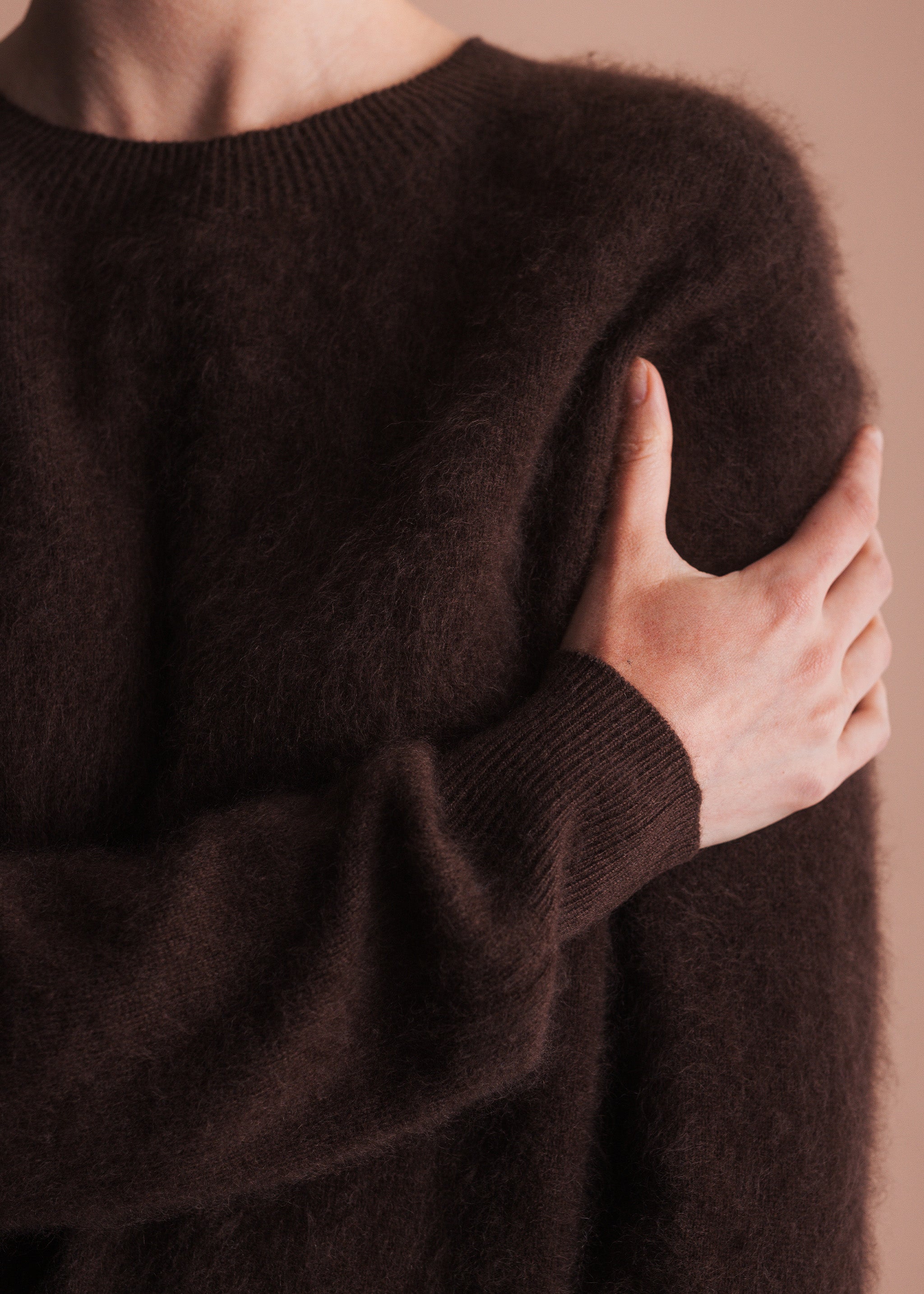 Pullover mit Rundhalsausschnitt aus gebrushtem Garn