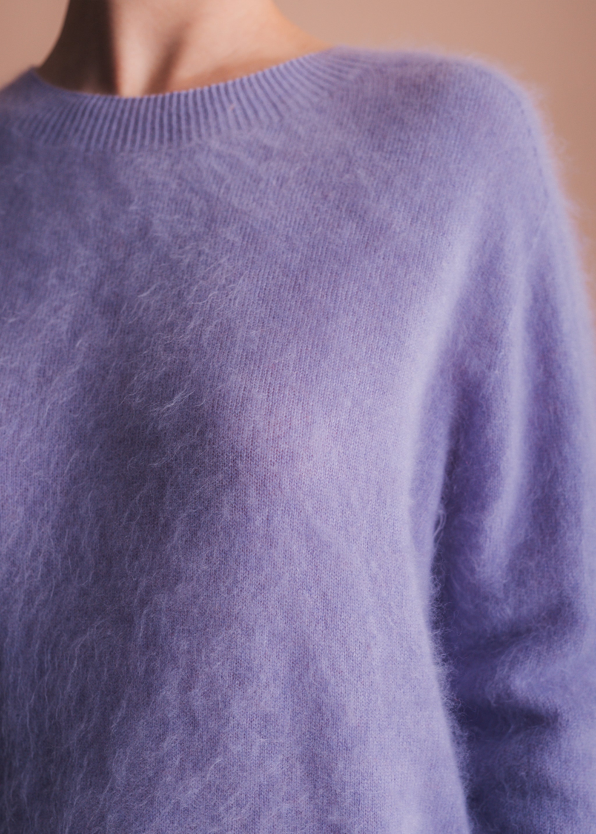 Pullover mit Rundhalsausschnitt aus gebrushtem Garn