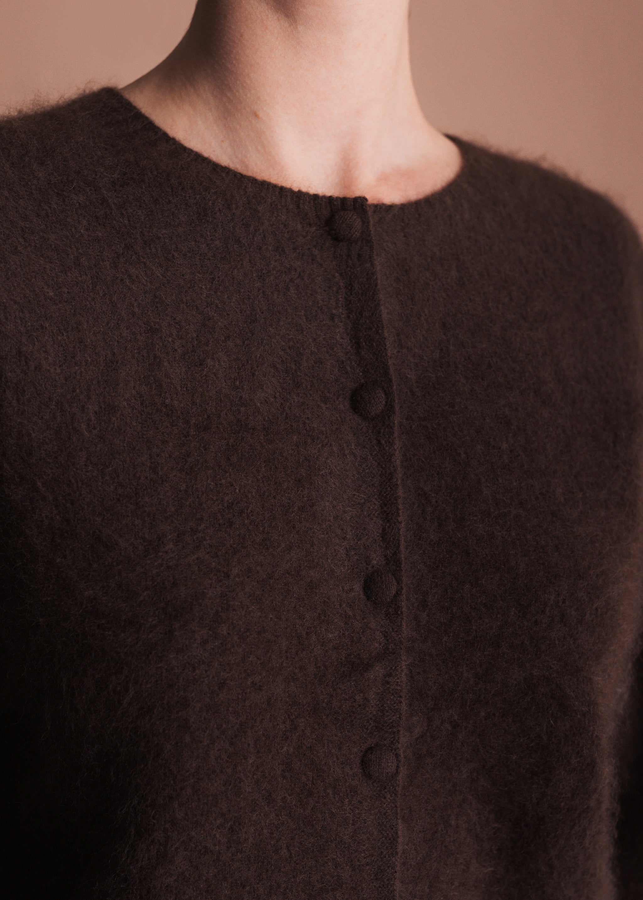 Cardigan mit Knopfleiste aus gebrushtem Garn