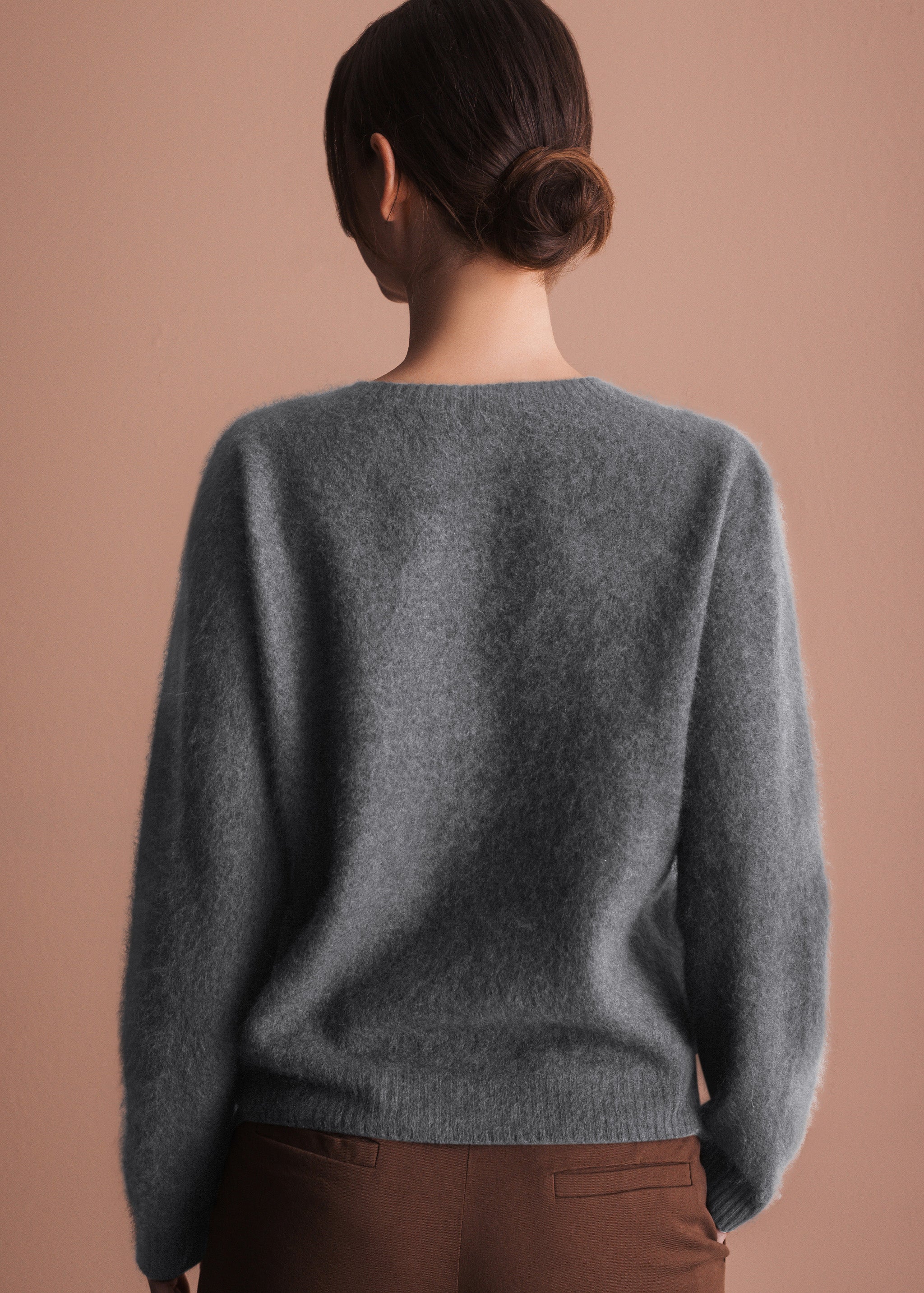 Cardigan mit Knopfleiste aus gebrushtem Garn