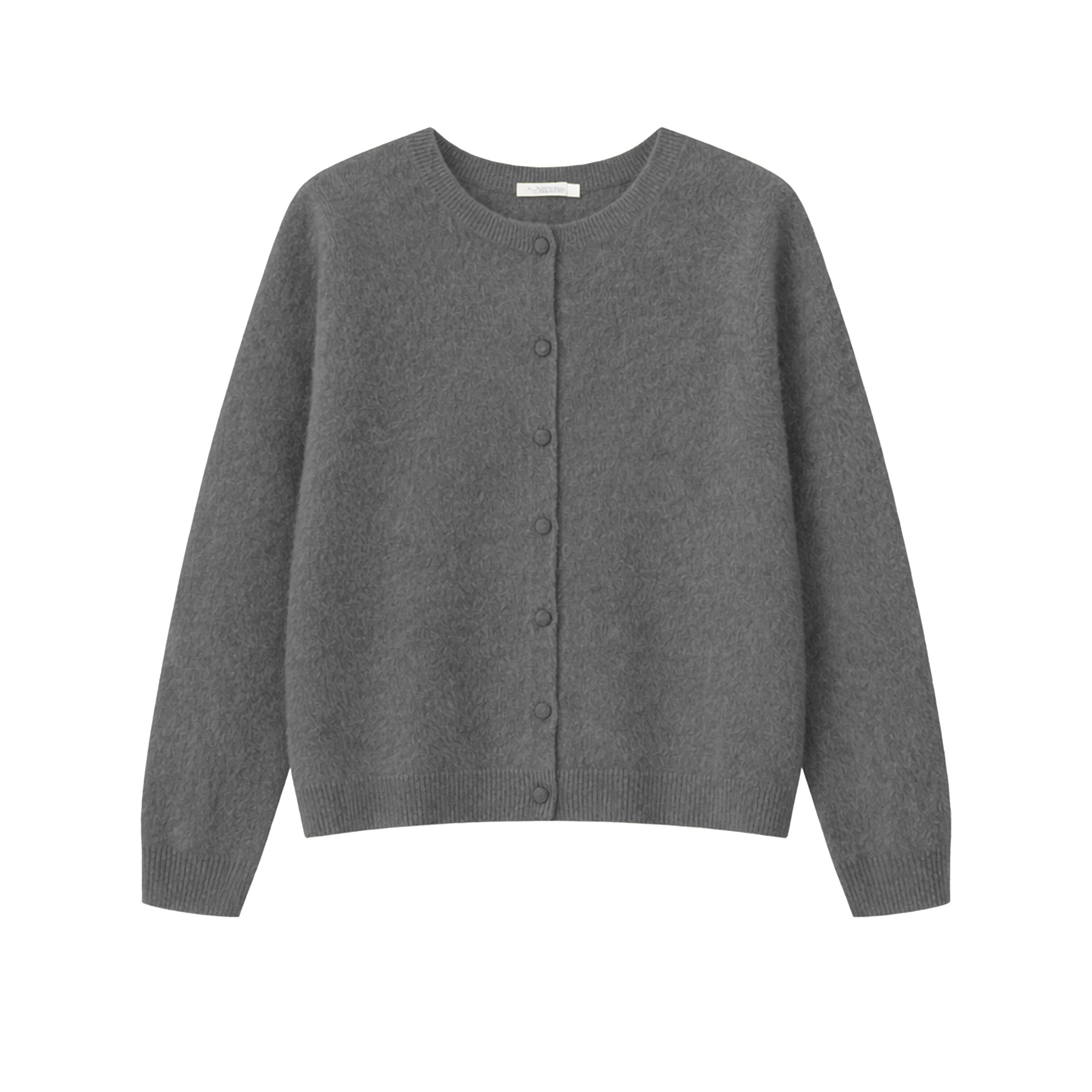 Cardigan mit Knopfleiste aus gebrushtem Garn