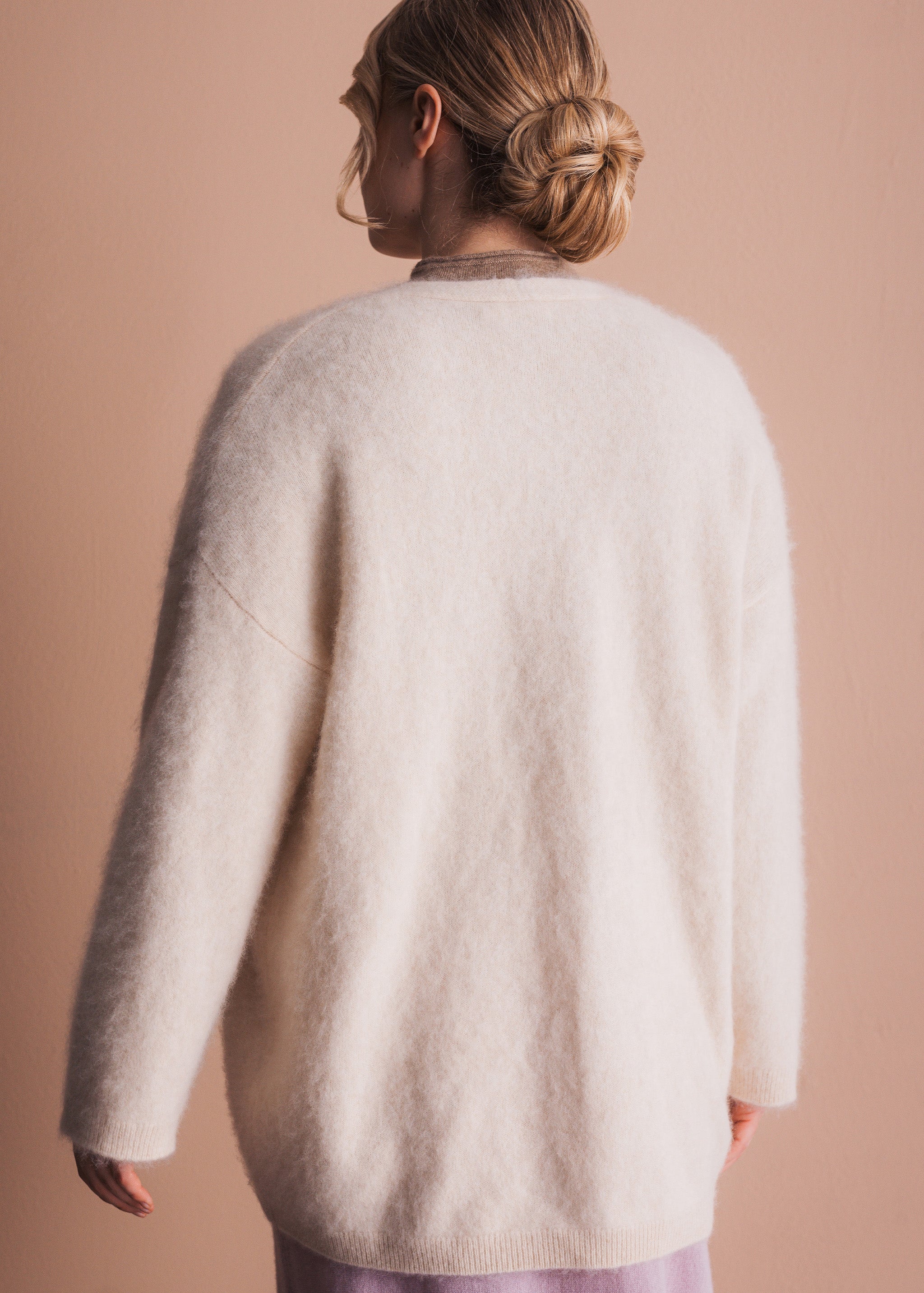 Offener Cardigan aus gebrushter Merinowolle