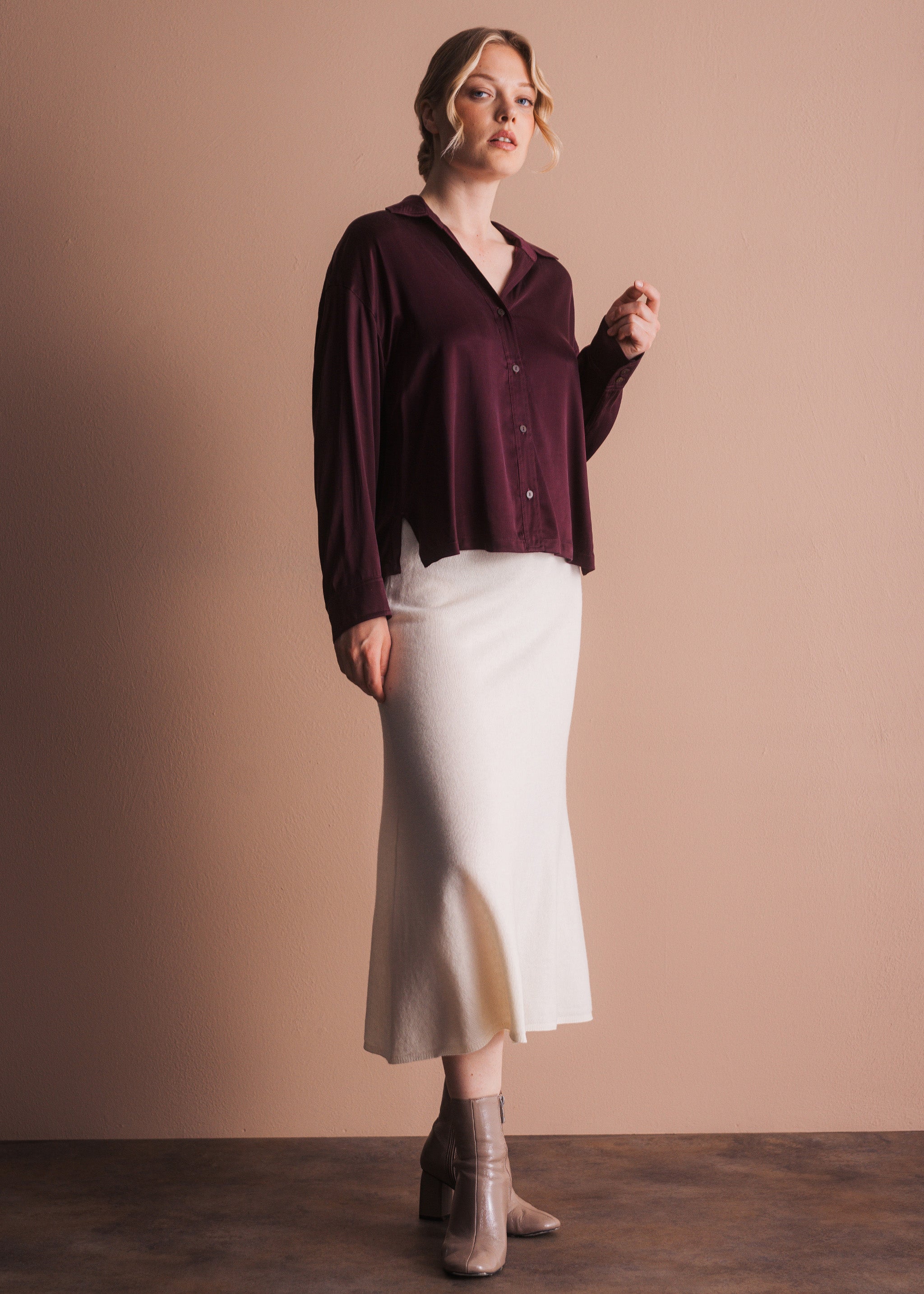 Bluse mit Kragen und Knopfleiste