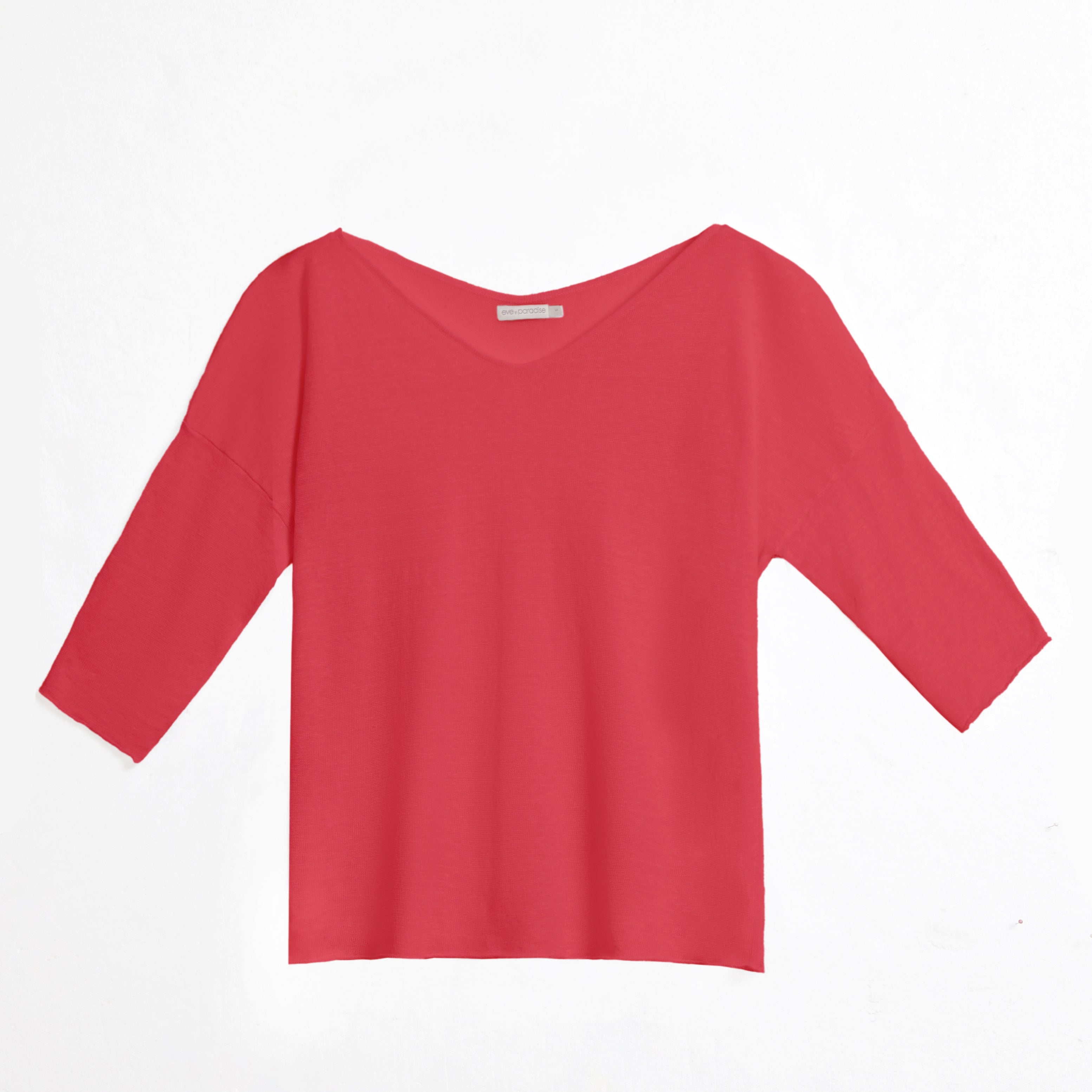 Leinenpullover mit V-Ausschnitt