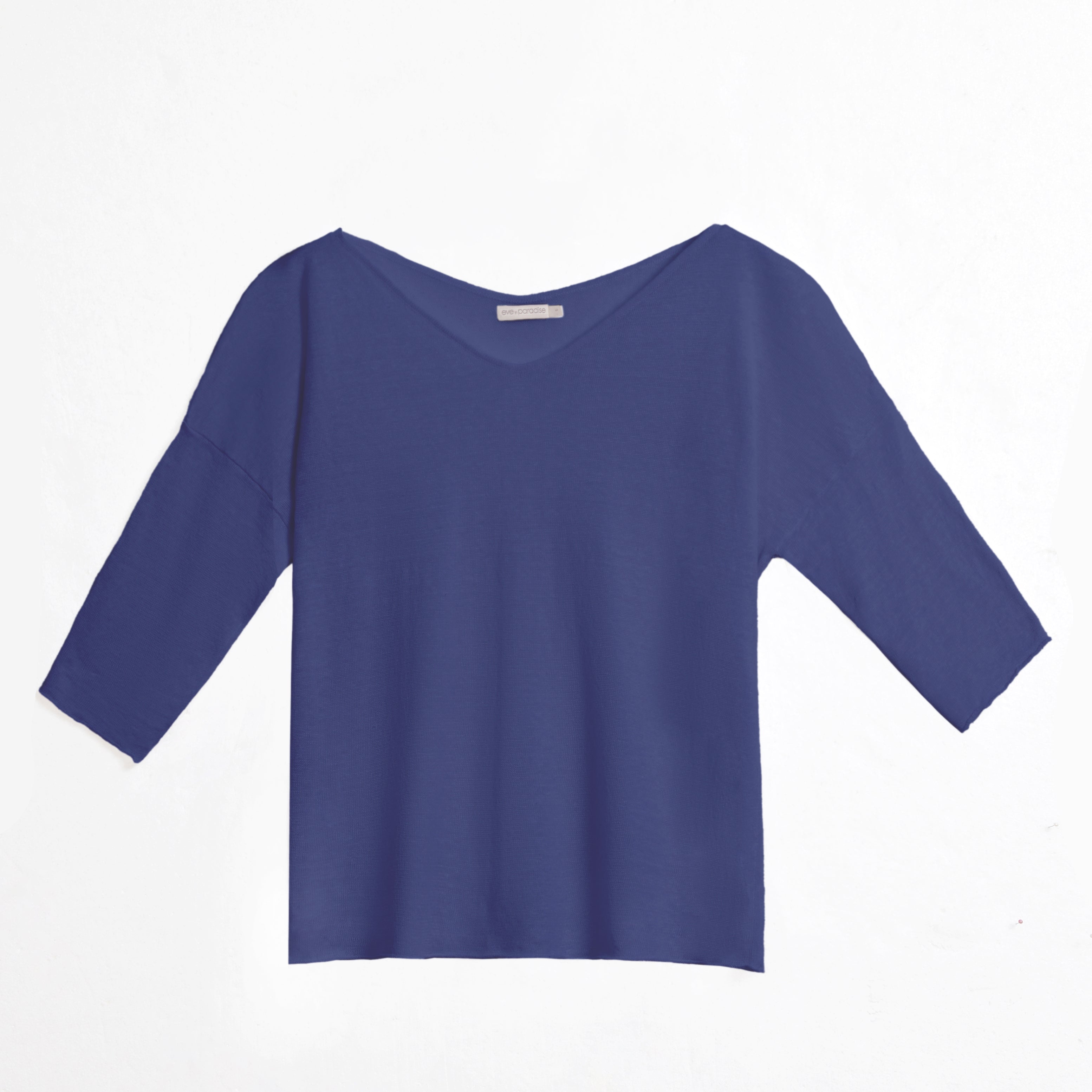 Leinenpullover mit V-Ausschnitt