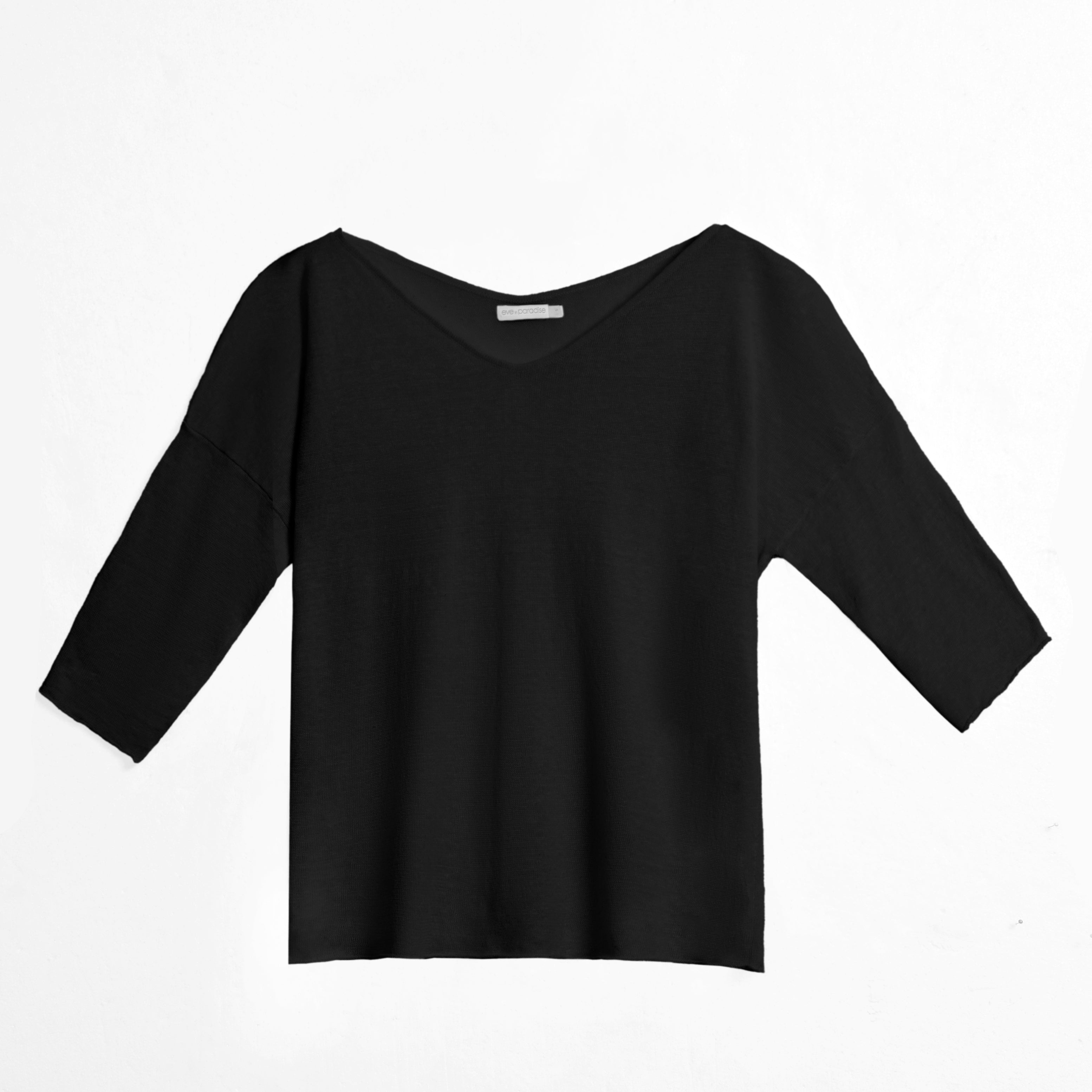 Leinenpullover mit V-Ausschnitt