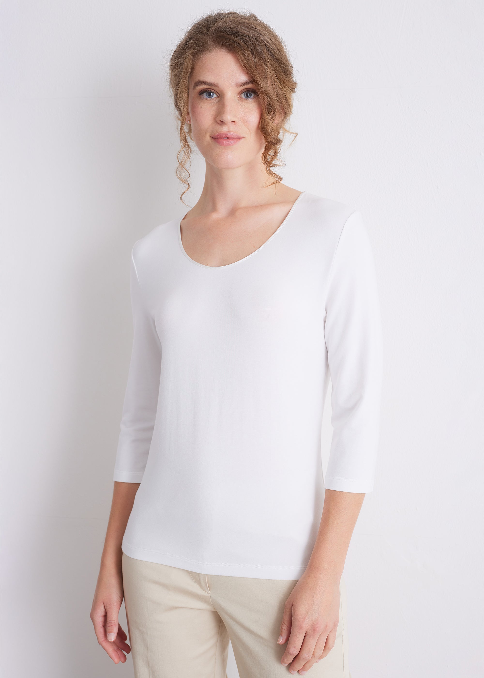 Shirt mit 3/4-Arm und Seidenpaspel