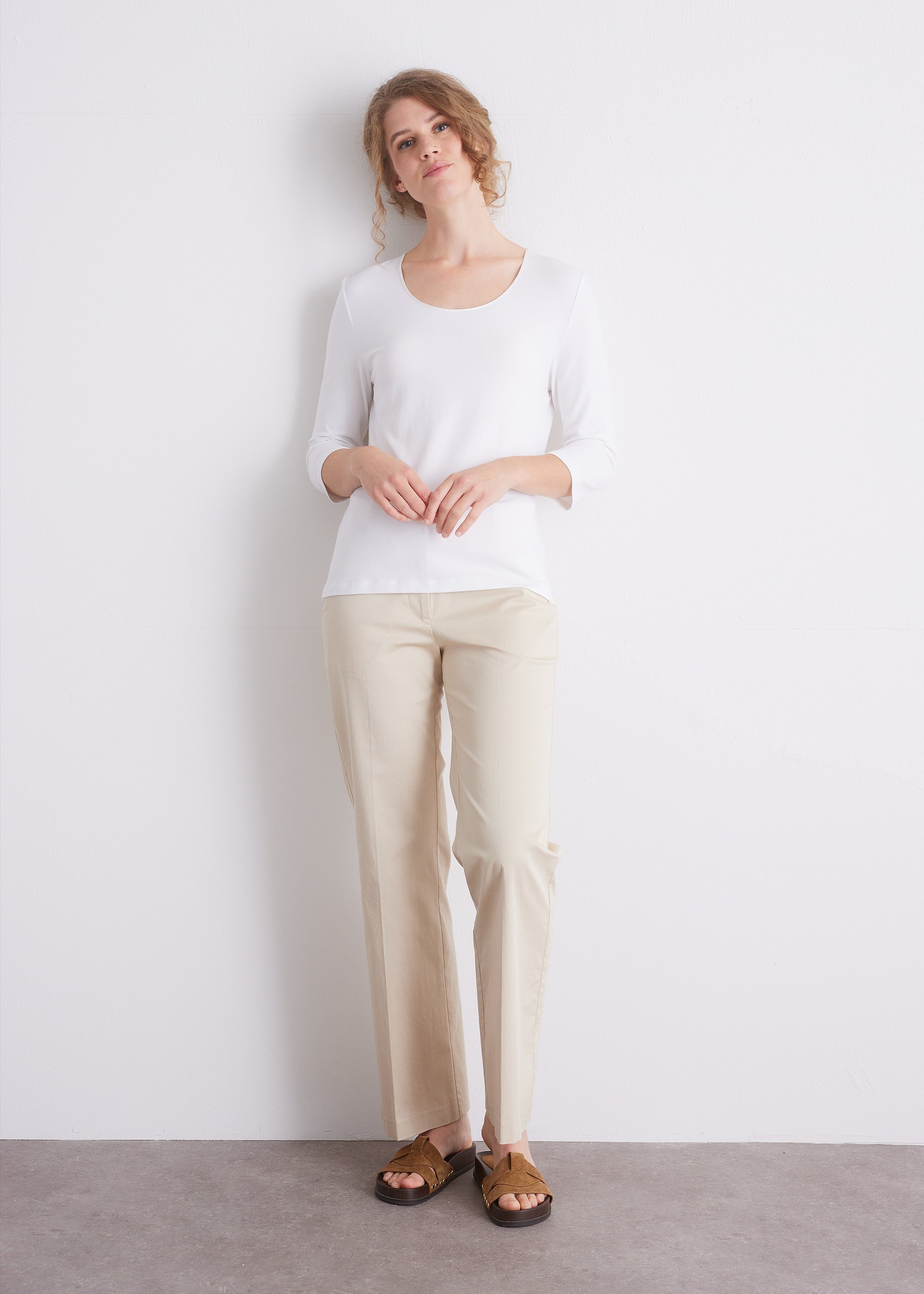 Shirt mit 3/4-Arm und Seidenpaspel