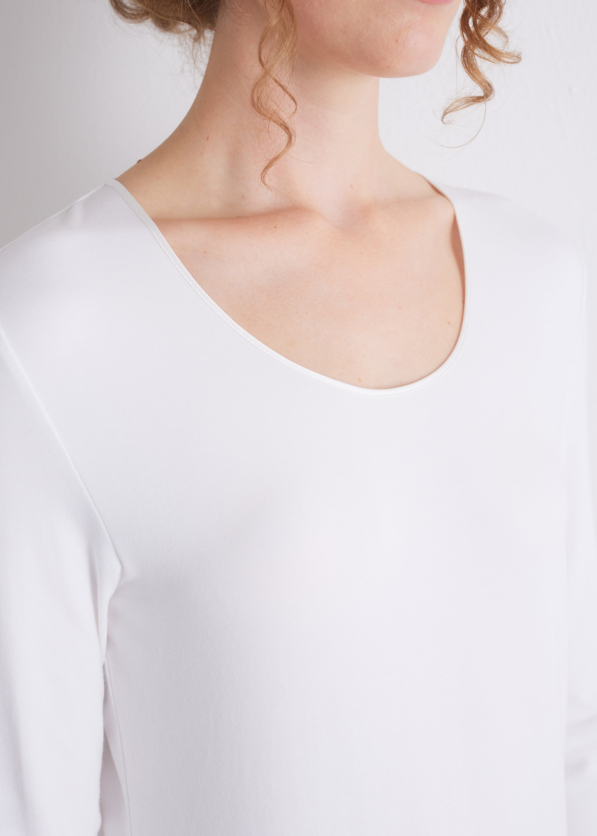 Shirt mit 3/4-Arm und Seidenpaspel