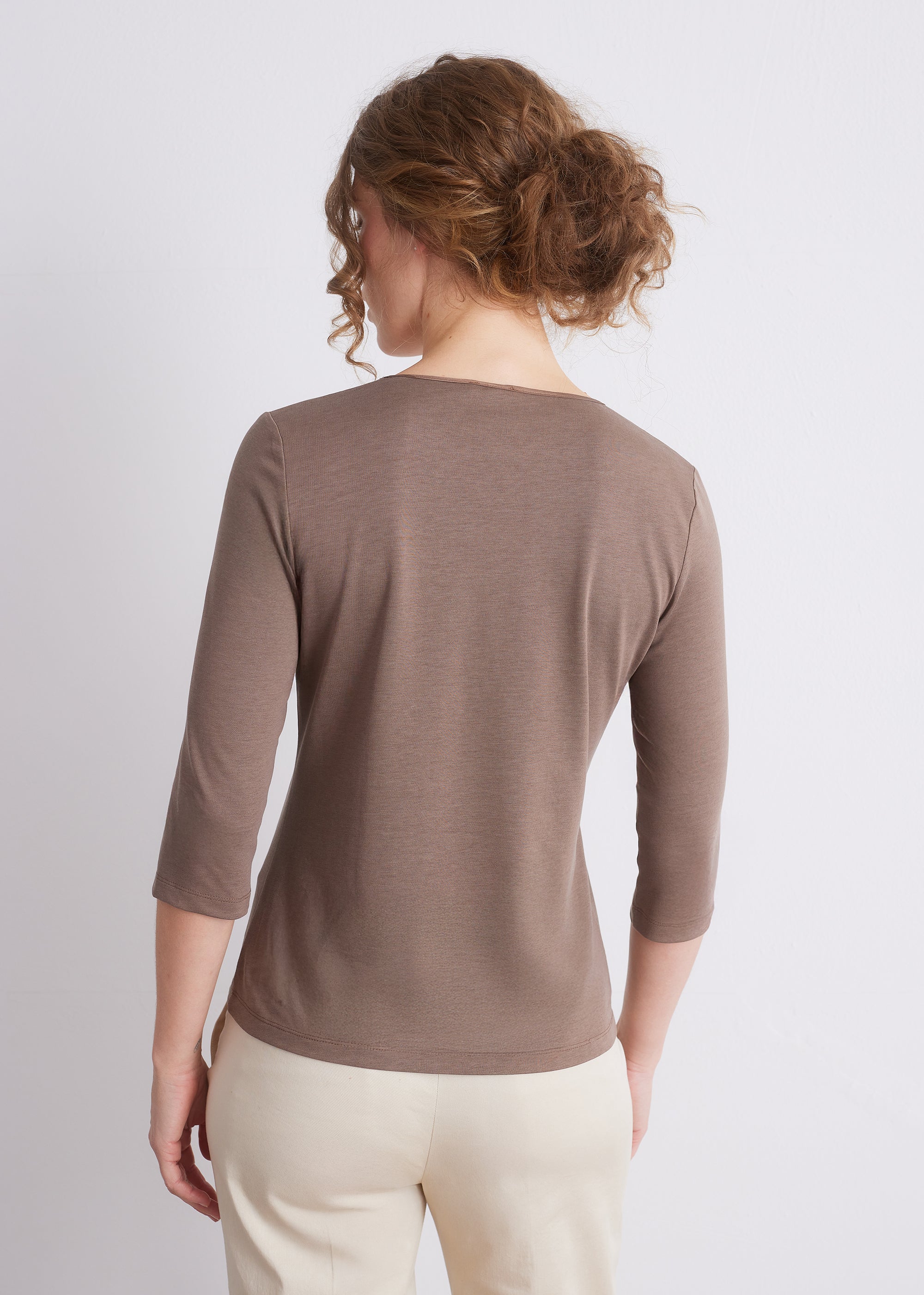 Shirt mit 3/4-Arm und Seidenpaspel