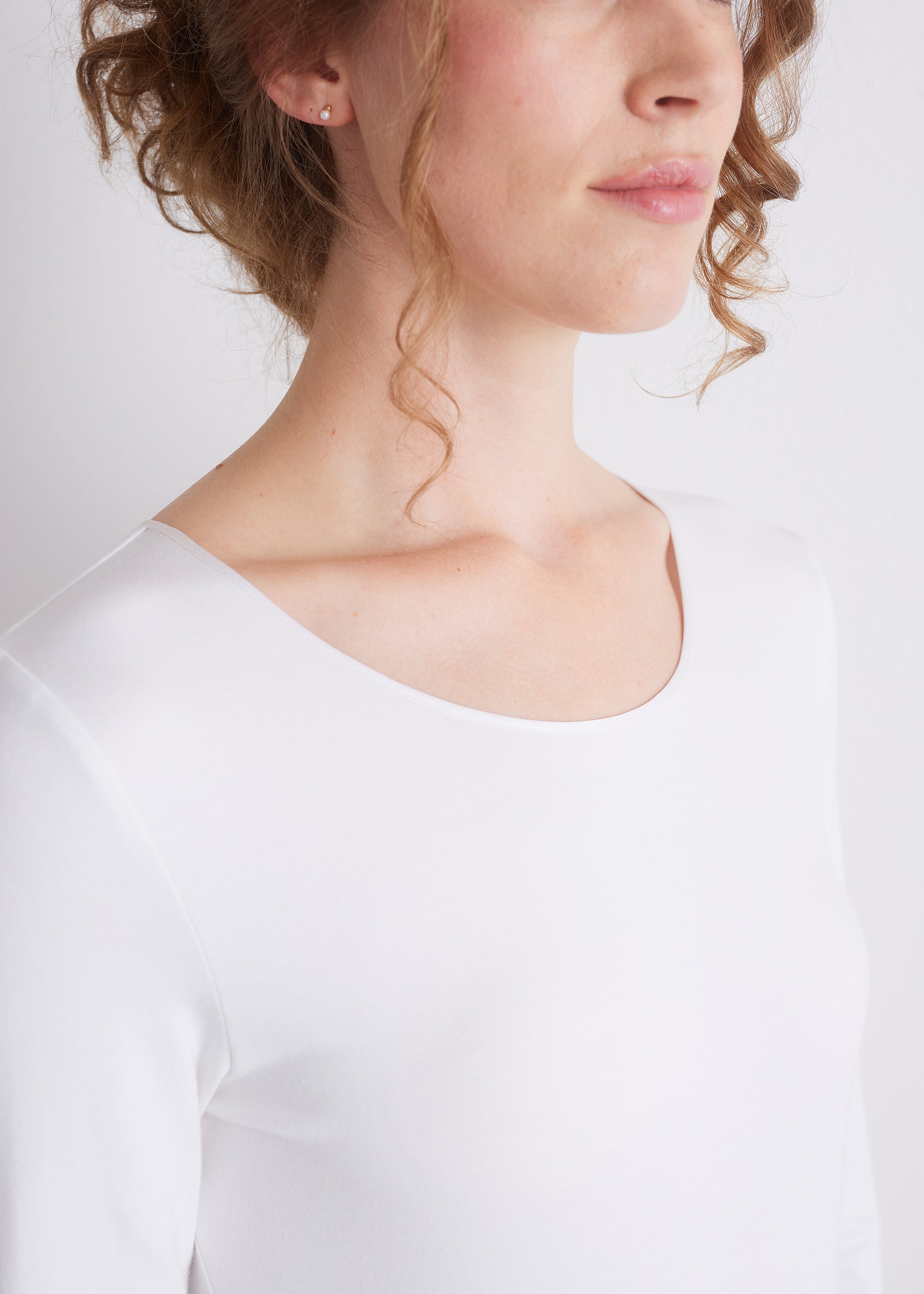 Langarmshirt mit Seidenpaspel