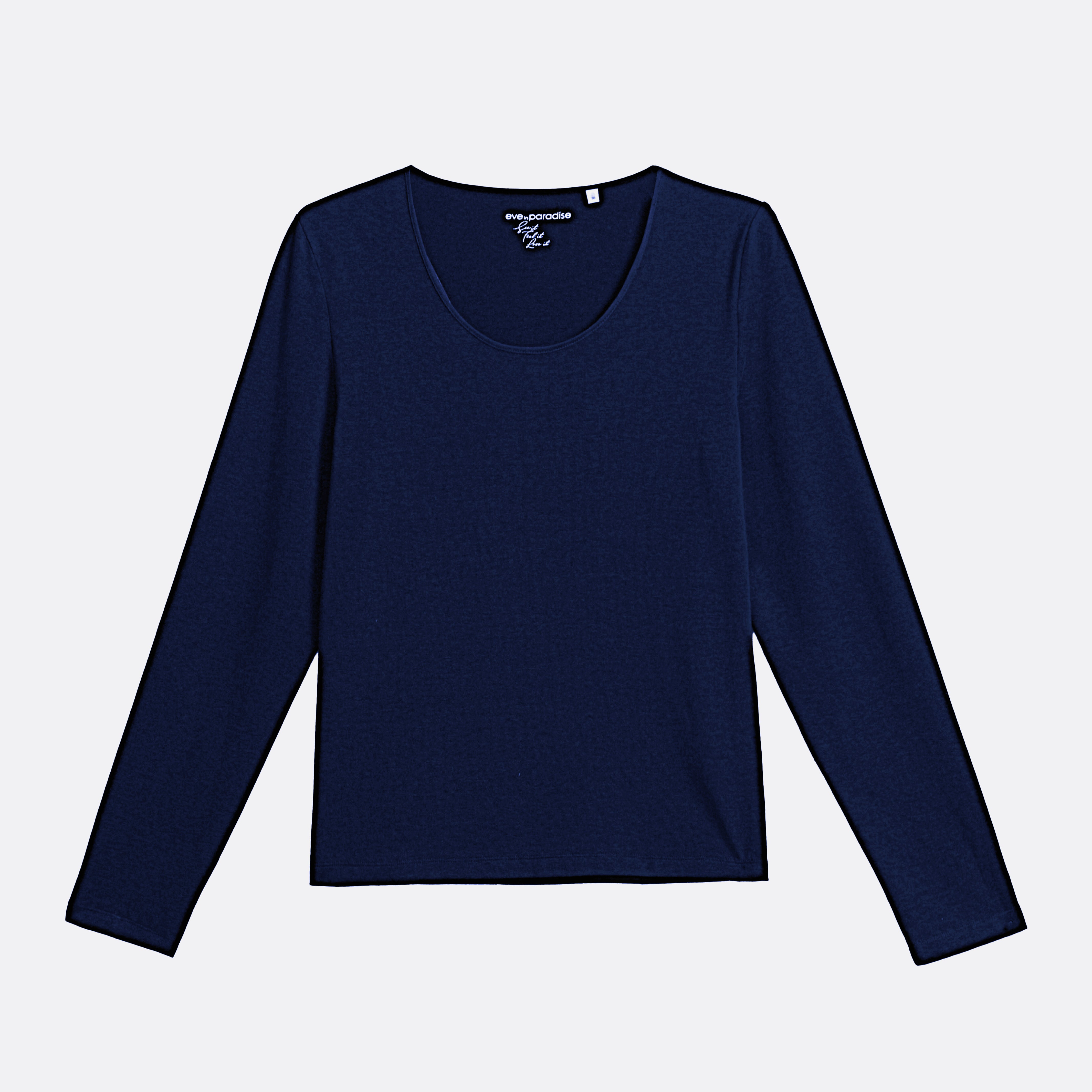 Langarmshirt mit Seidenpaspel