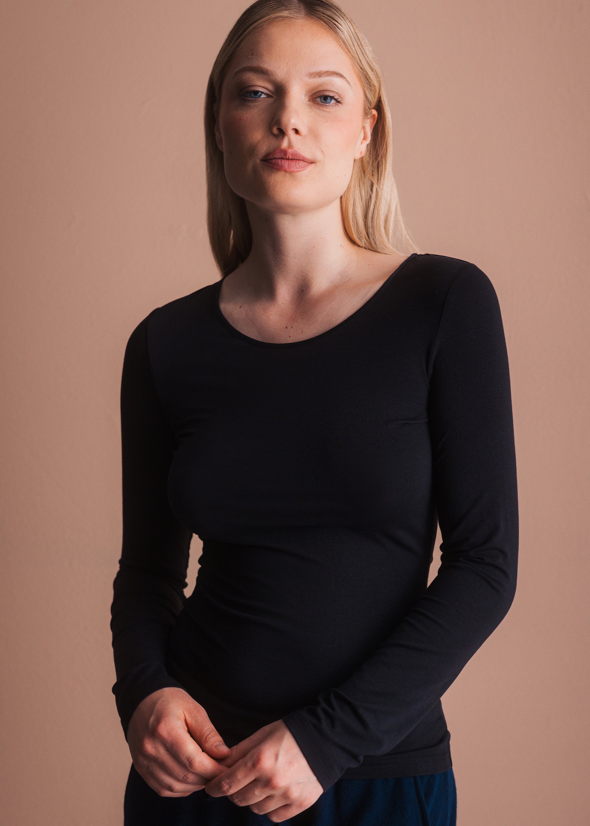 Basic-Longsleeve mit Rundhalsausschnitt