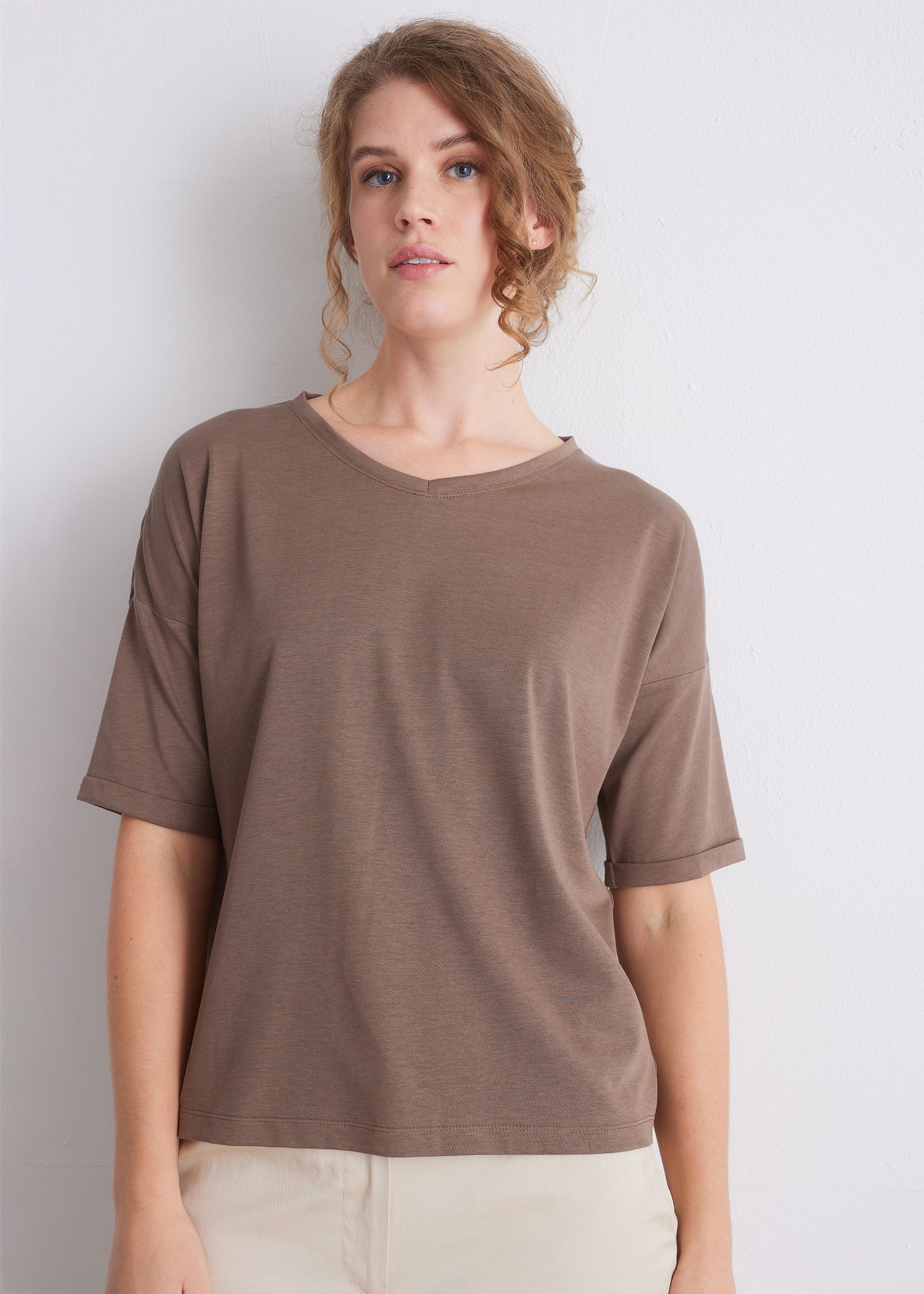 Shirt aus Viskose-Baumwoll-Mix