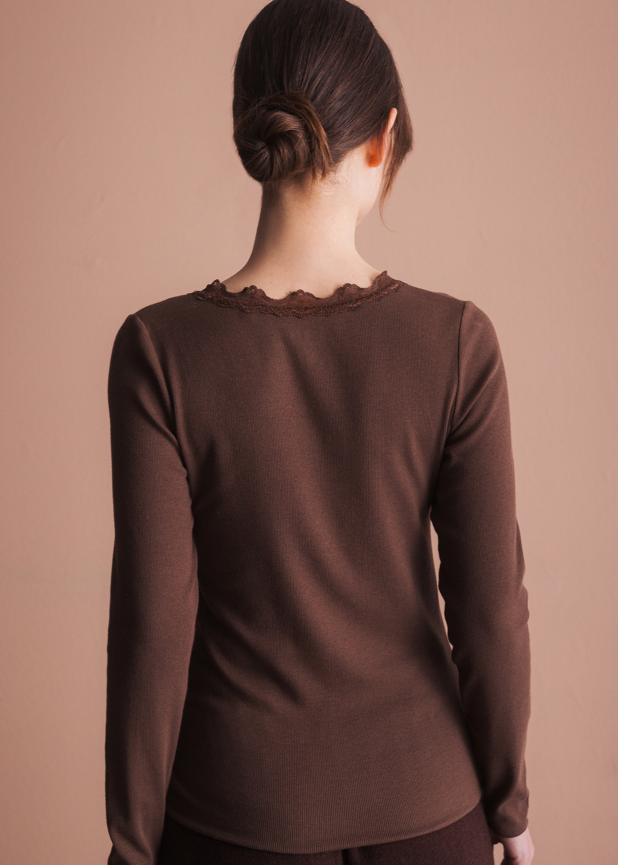 Langarmshirt mit Spitzenbesatz