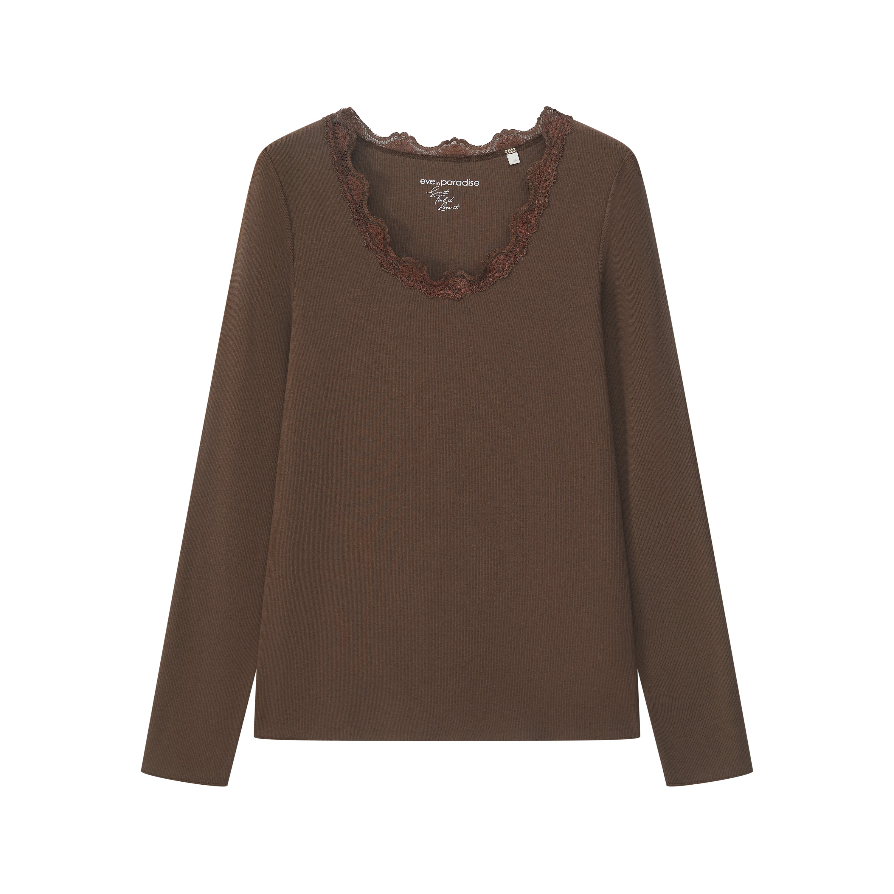 Langarmshirt mit Spitzenbesatz