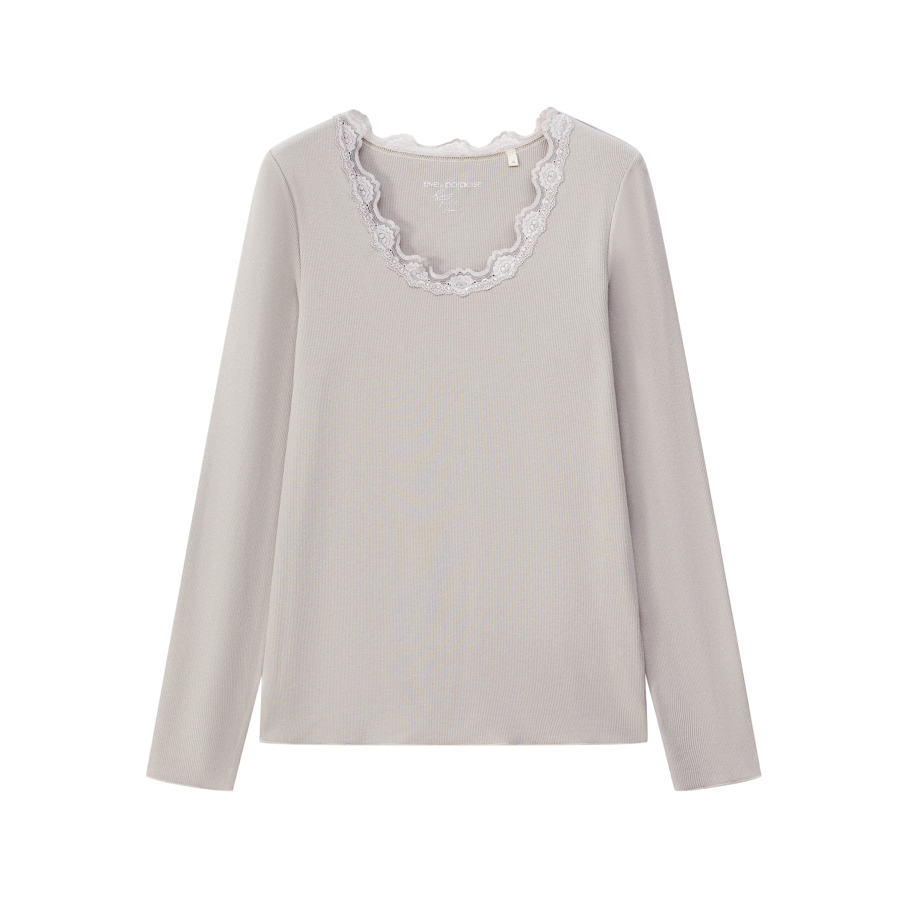Langarmshirt mit Spitzenbesatz