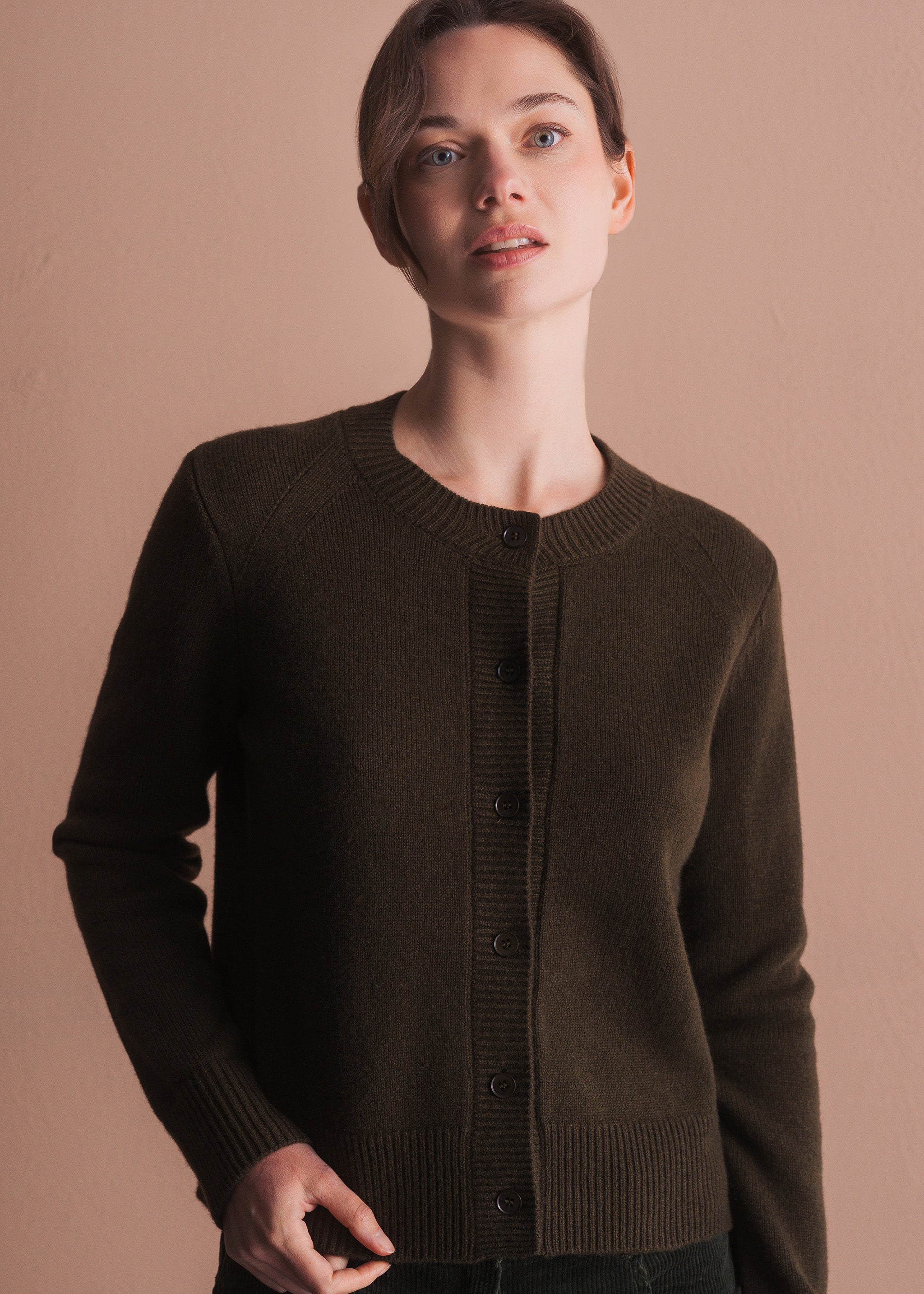 Strickjacke mit Knopfleiste aus Merinowolle