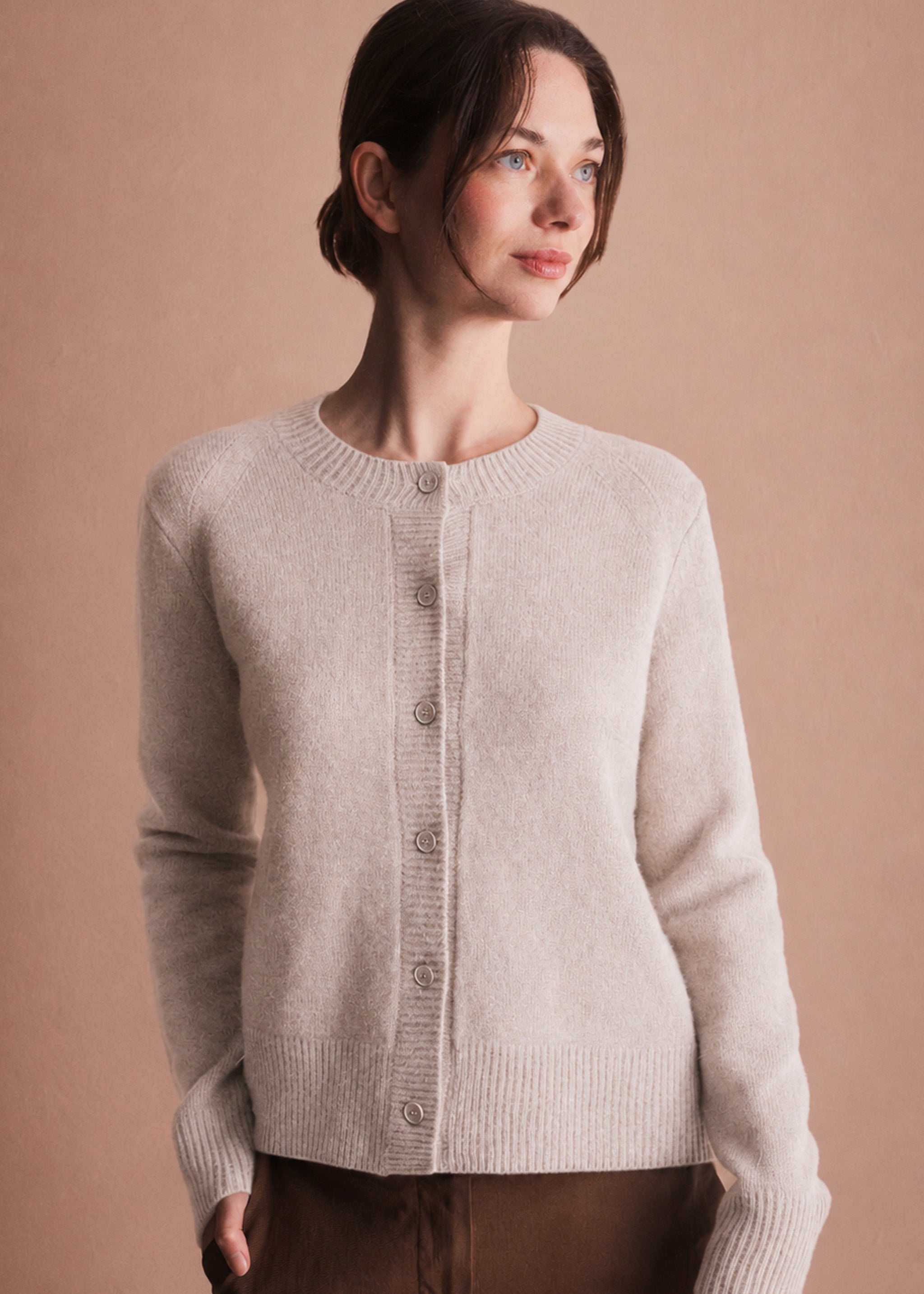 Strickjacke mit Knopfleiste aus Merinowolle