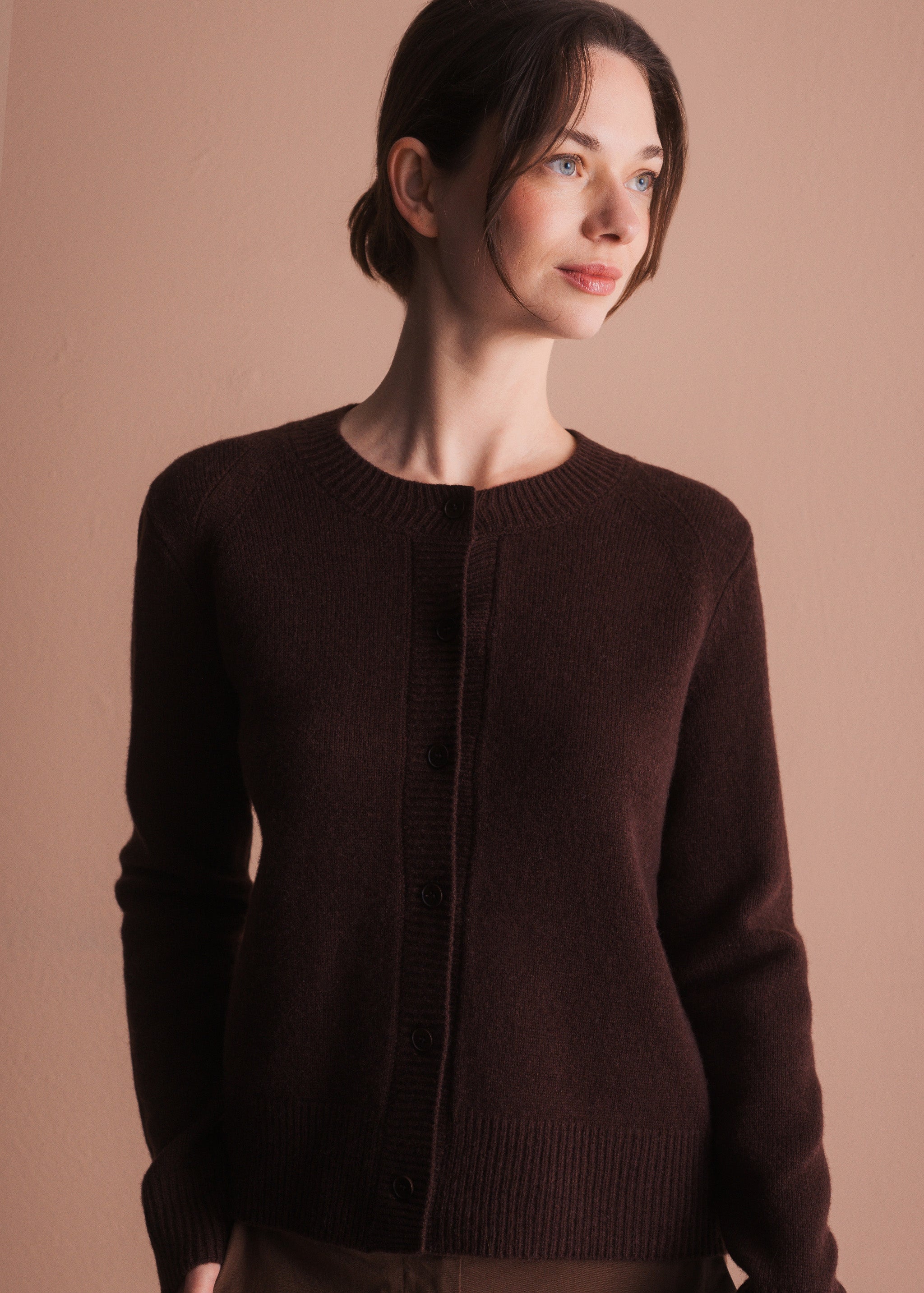 Strickjacke mit Knopfleiste aus Merinowolle